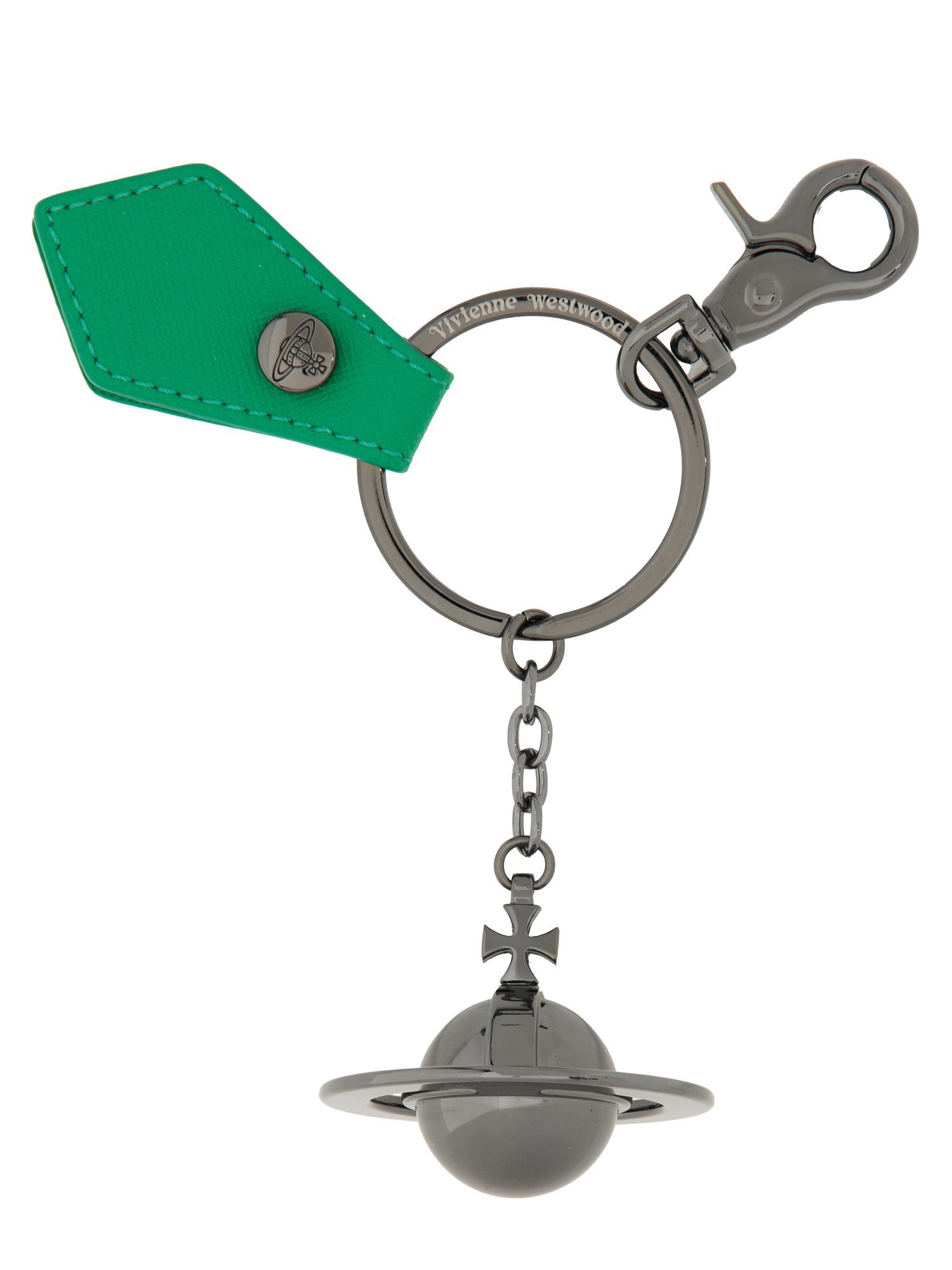 Shop Vivienne Westwood 3d Orb Keychain In Green