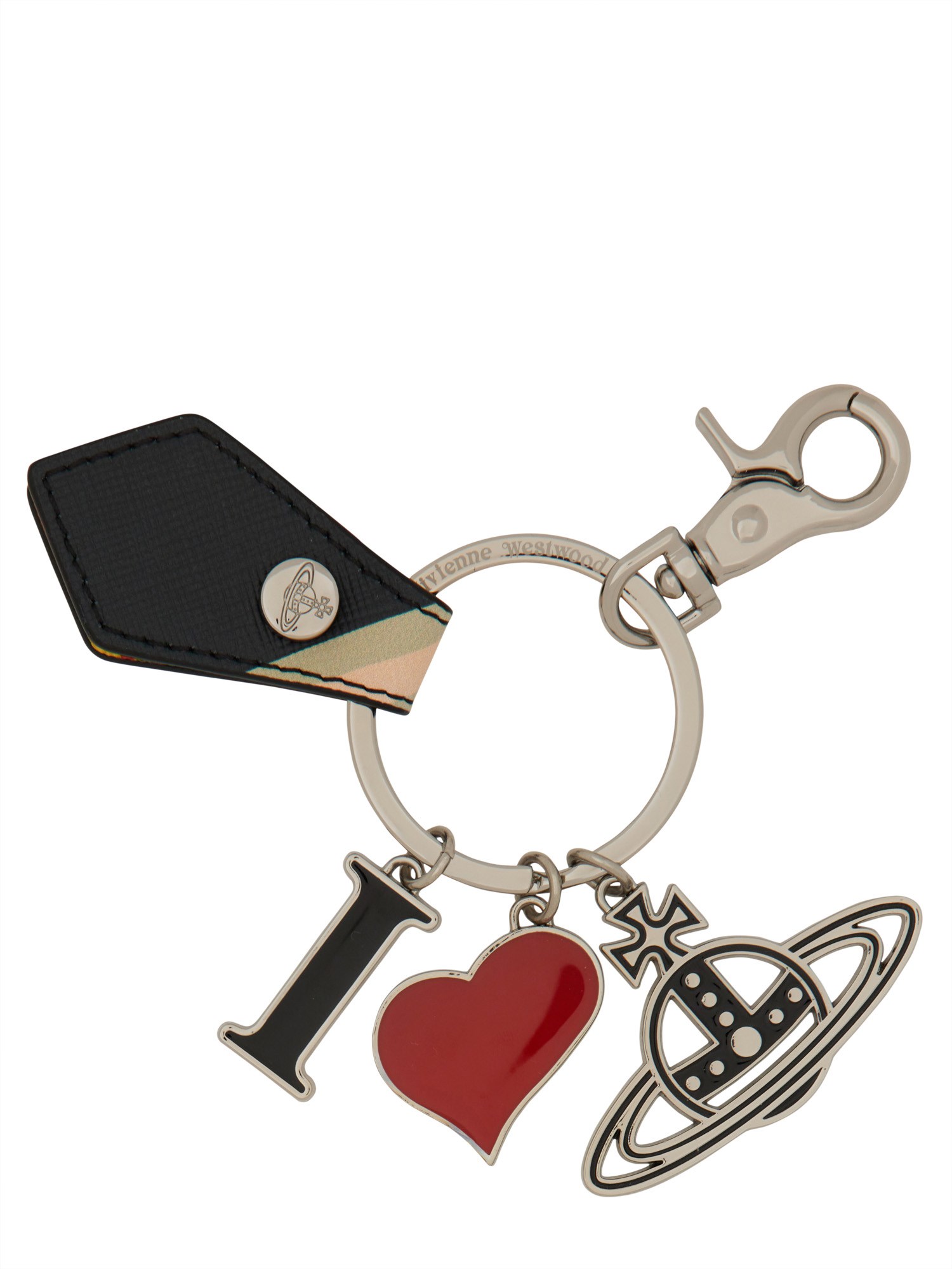 Shop Vivienne Westwood "i Love Orb" Keychain In Multicolour