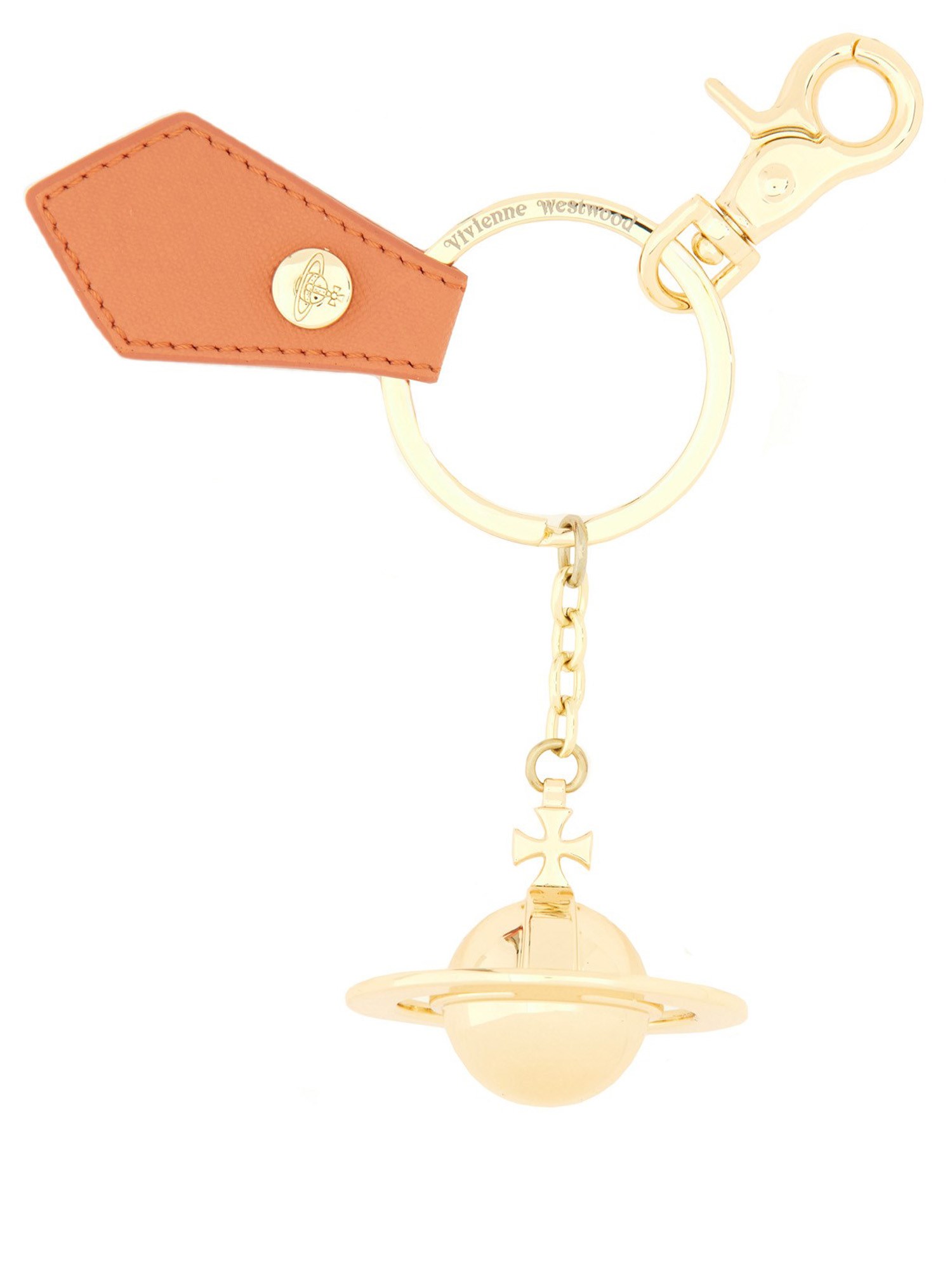 Shop Vivienne Westwood 3d Orb Keychain In Gold