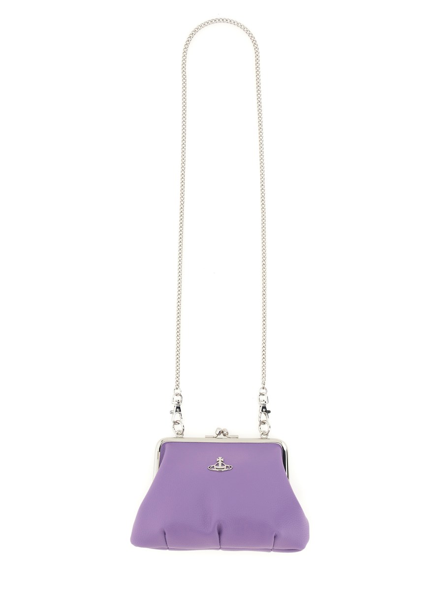 VIVIENNE WESTWOOD - GRANNY FRAME BAG IN RE-VEGAN GRAIN WITH