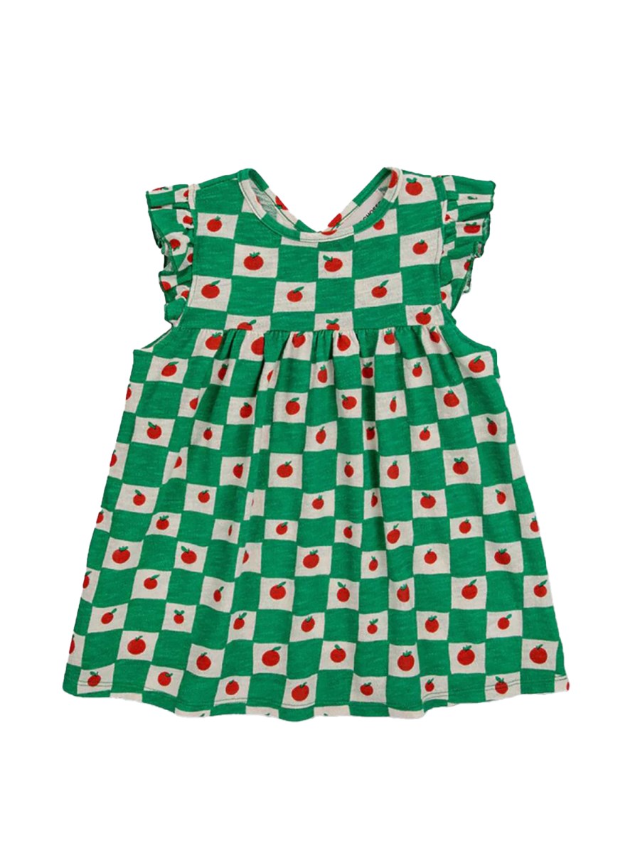 baby tomato all over ruffle dress