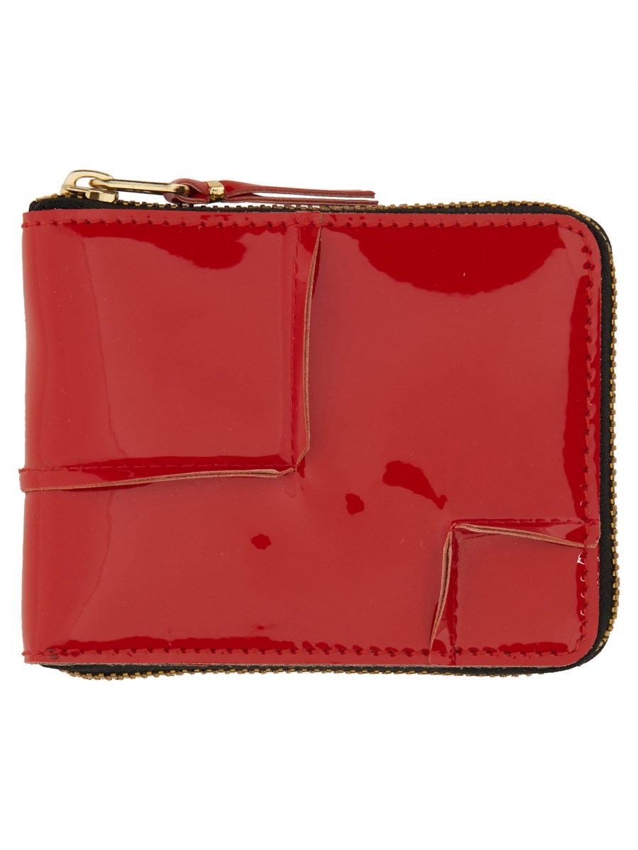 COMME DES GARCONS WALLET PORTAFOGLIO IN PELLE REVERSED HEM CON ZIP