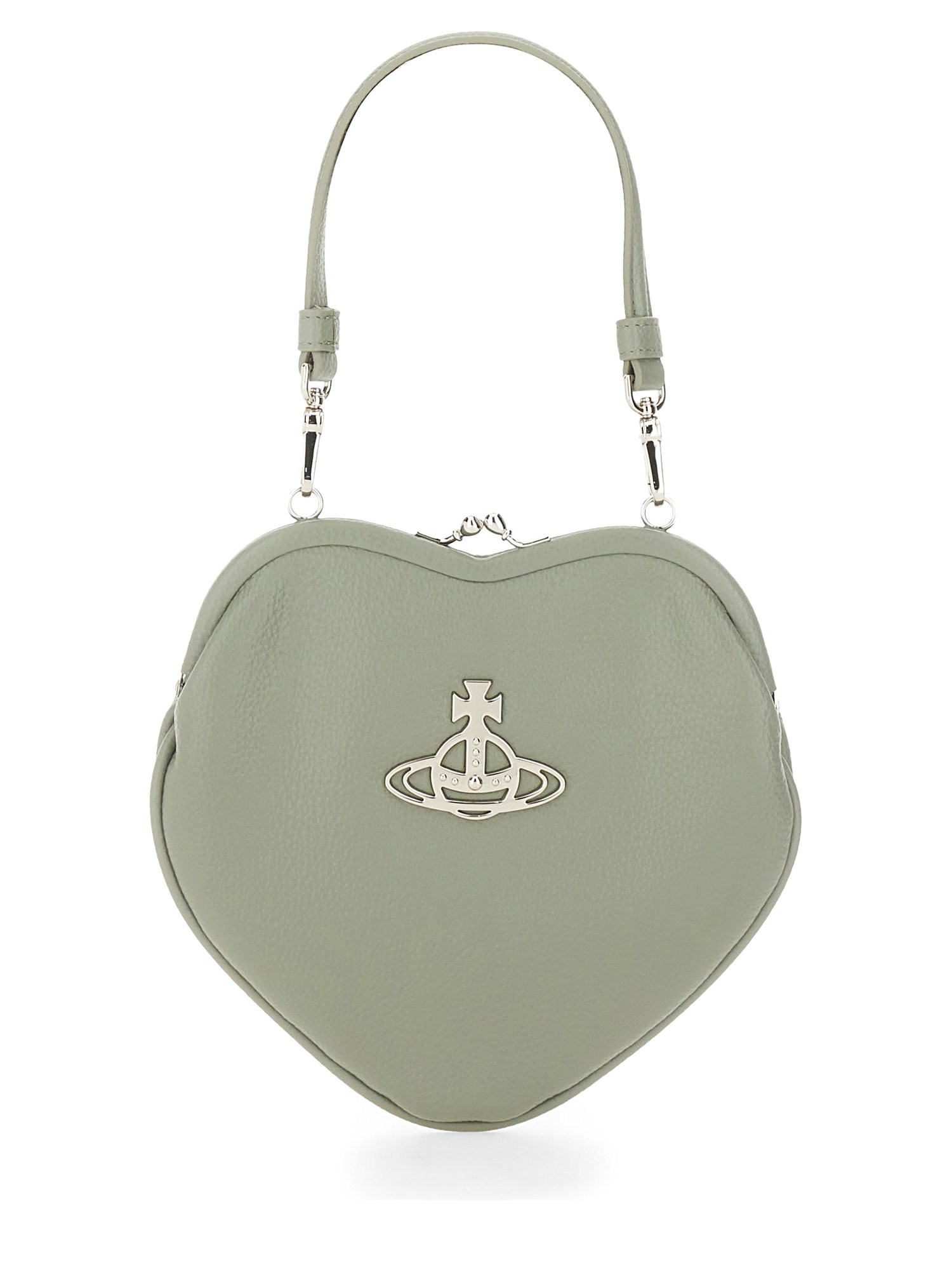 Shop Vivienne Westwood "belle" Heart Frame Bag In Grey