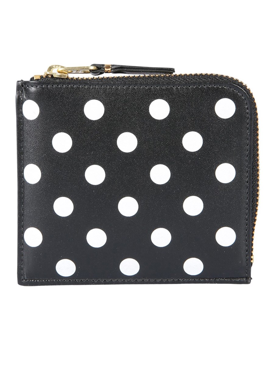 COMME DES GARCONS WALLET PORTAFOGLIO IN PELLE STAMPA POIS