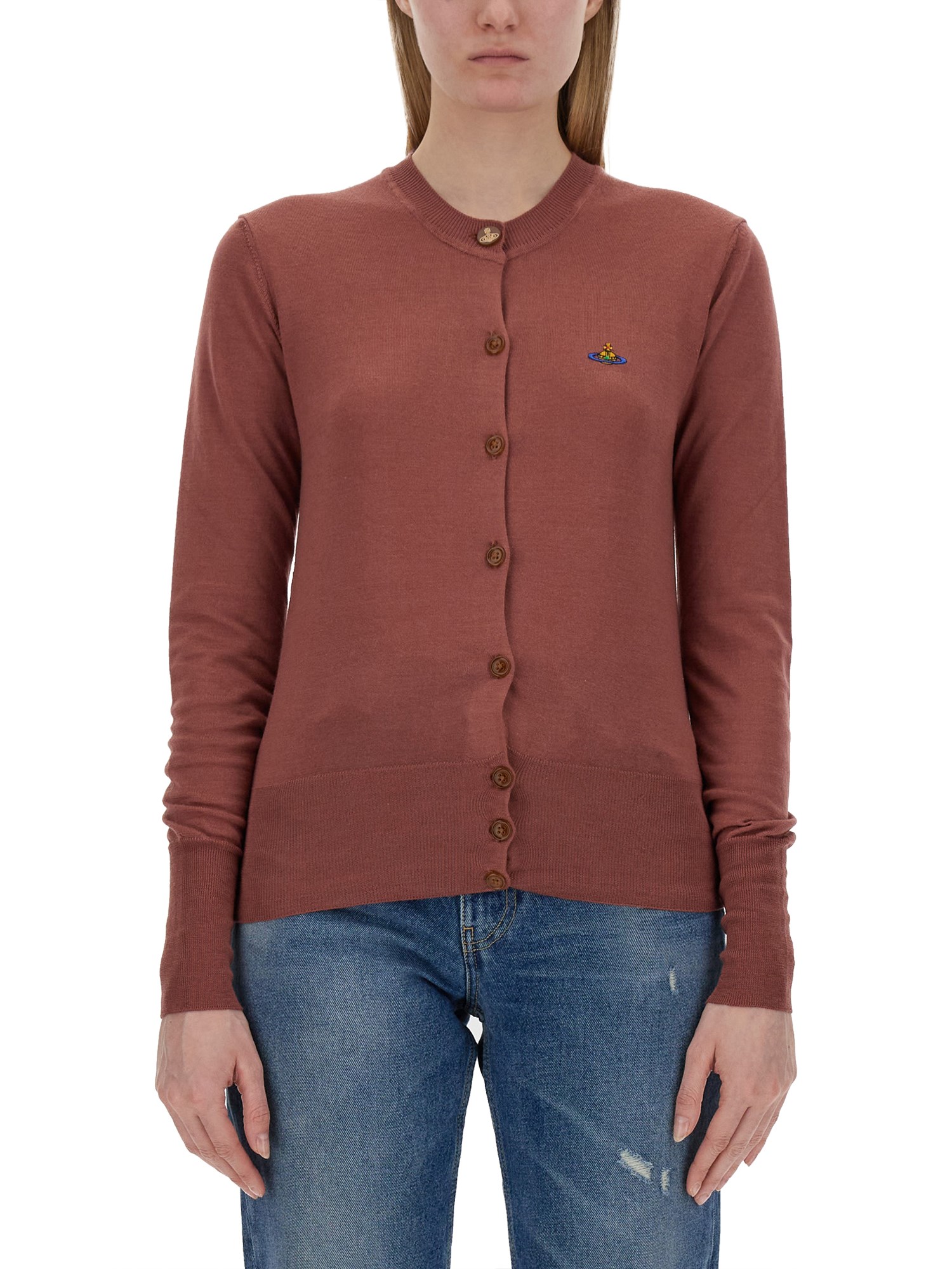 Vivienne Westwood Tiziano Red Wool Blend Bea Cardigan In Red