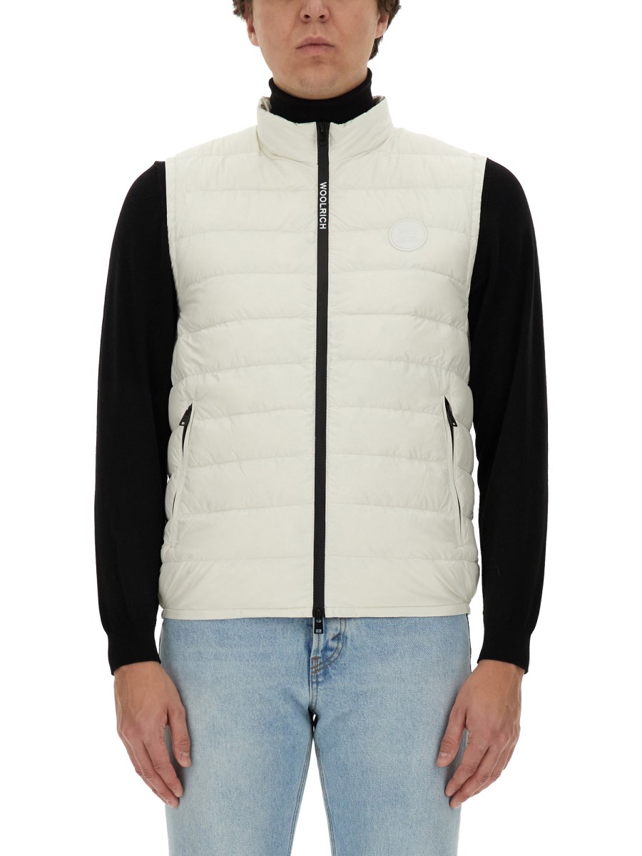 WOOLRICH GILET PIUMINO CON LOGO