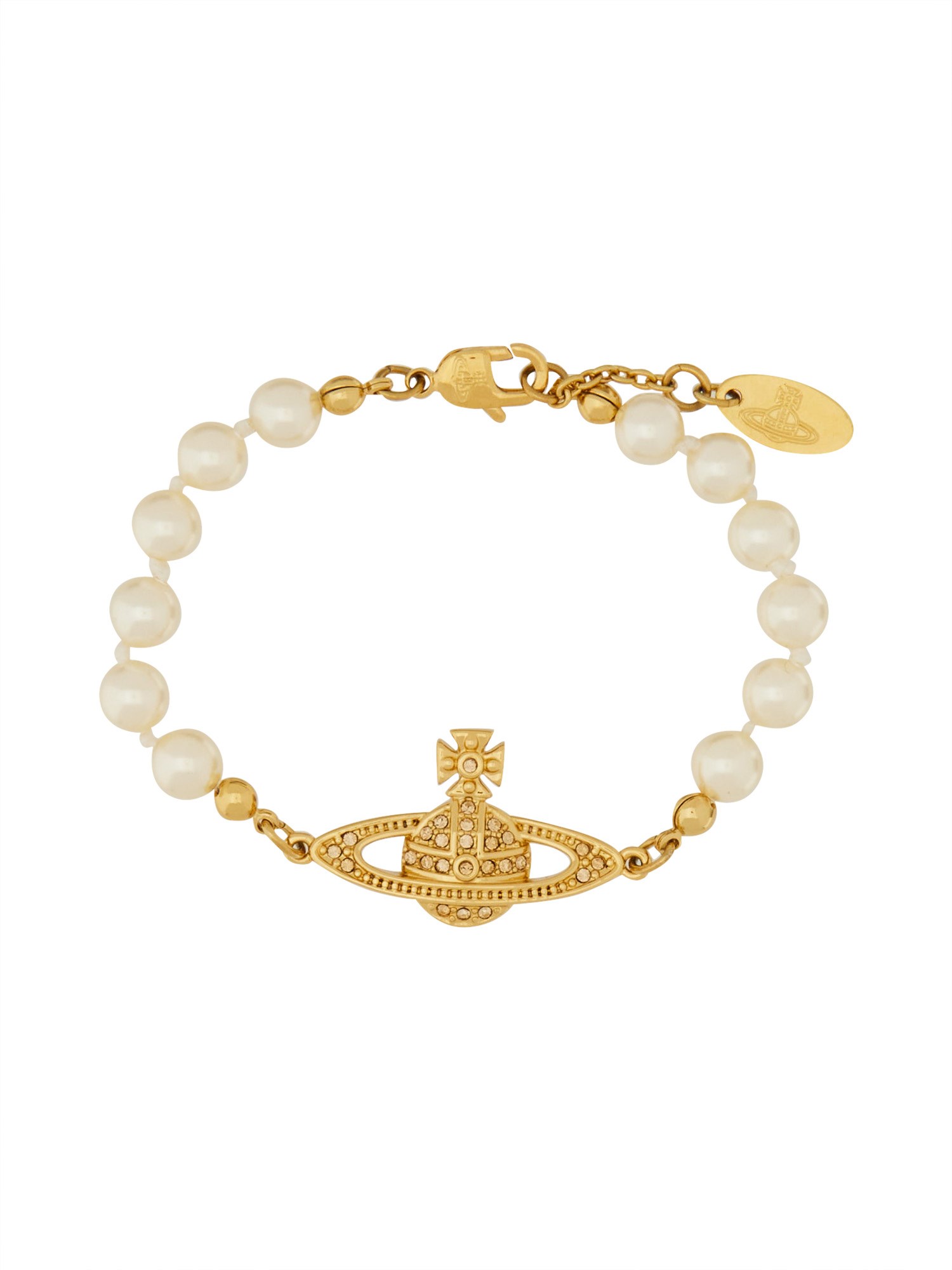 Shop Vivienne Westwood Mini Bas Relief Bracelet In Gold