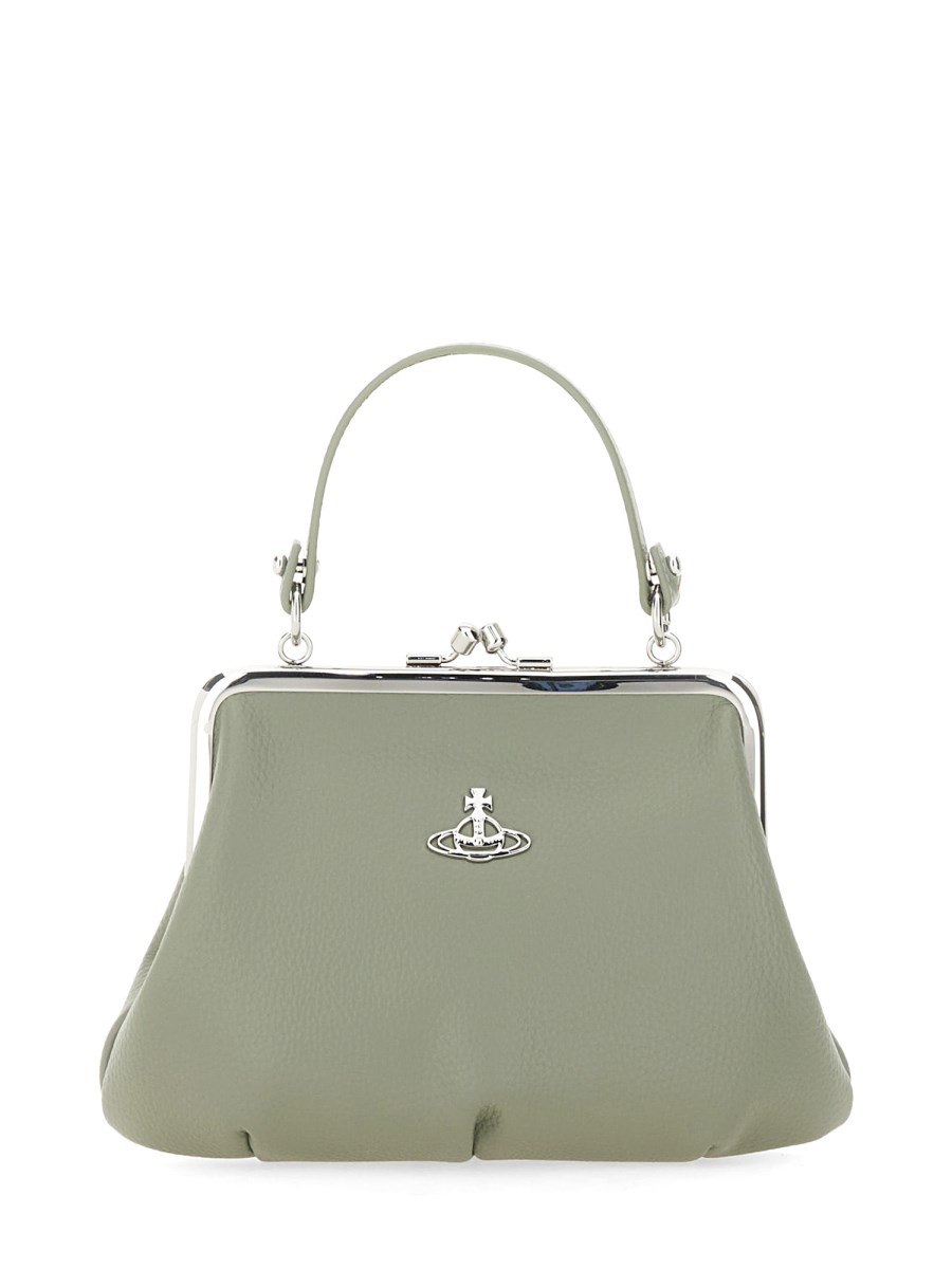 VIVIENNE WESTWOOD GRANNY FRAME BAG IN RE VEGAN GRAIN WITH CHAIN Eleonora Bonucci