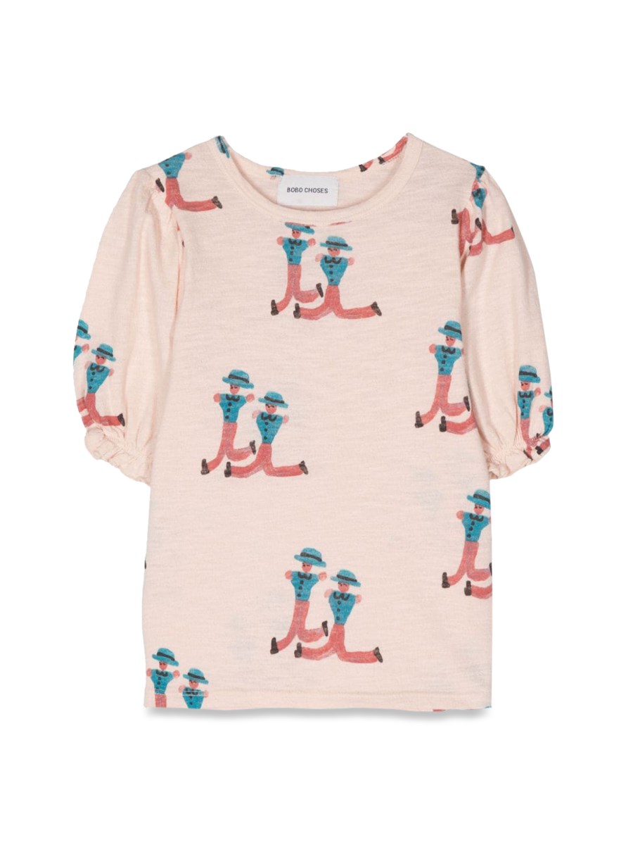 dancing giants all over puffed sleeves t-shirt