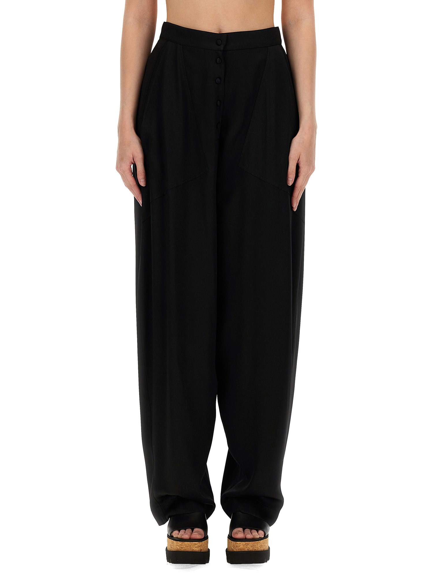 Shop Stella Mccartney High Waist Pants In Black