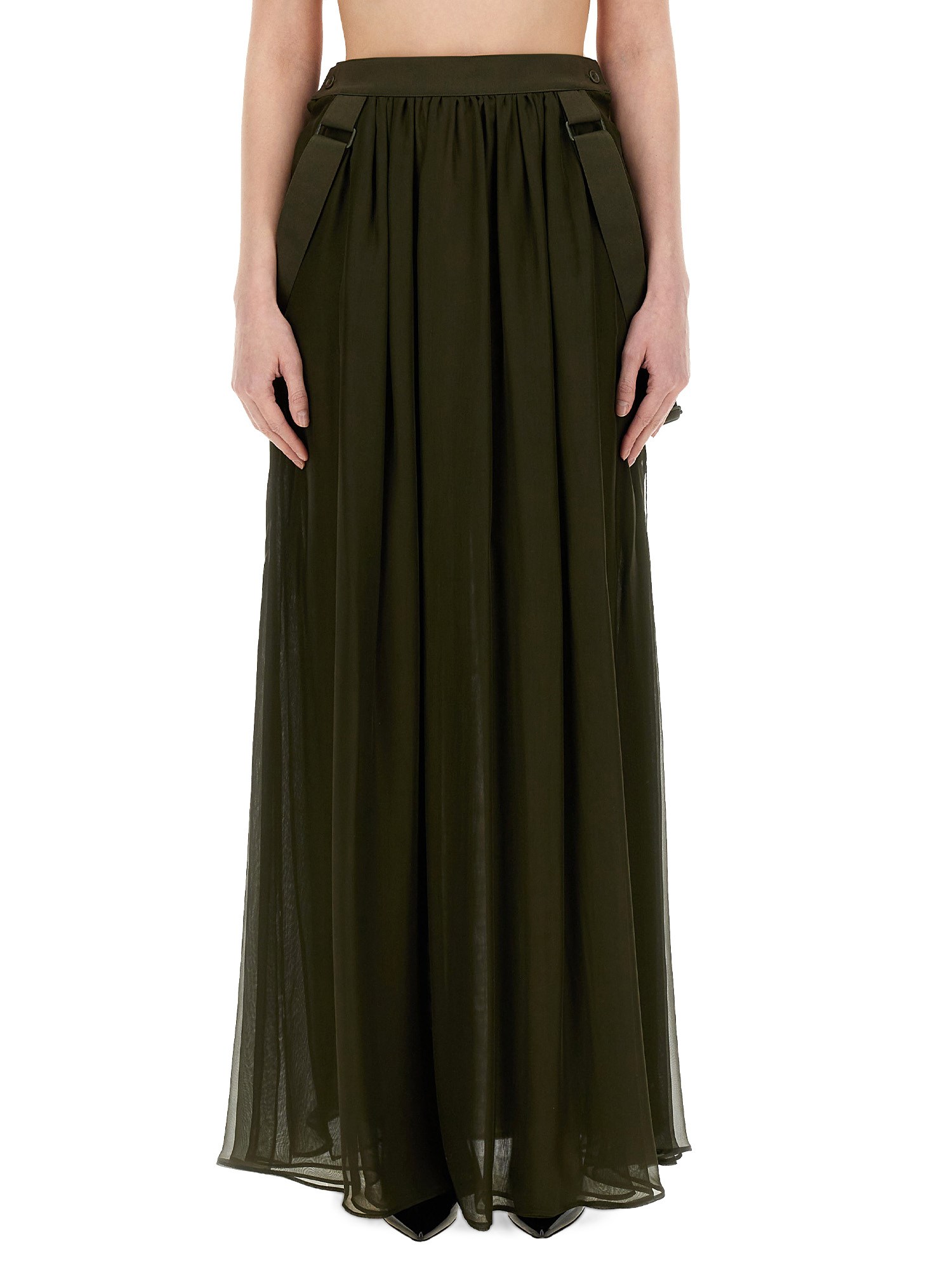 Shop Max Mara "jedy" Skirt In Military Green