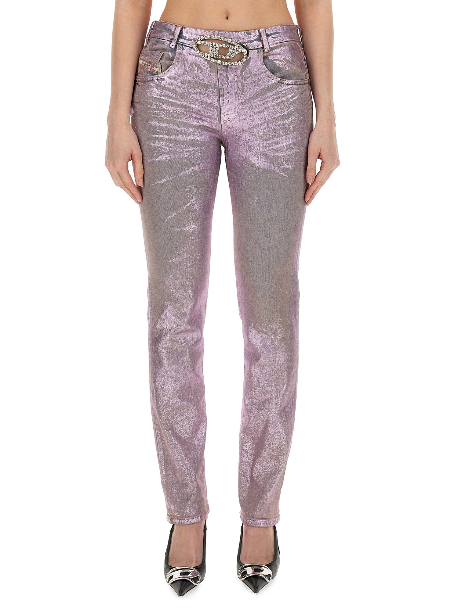 Diesel Straight Jeans 1989 D-mine 0pgap In Pink In Pink