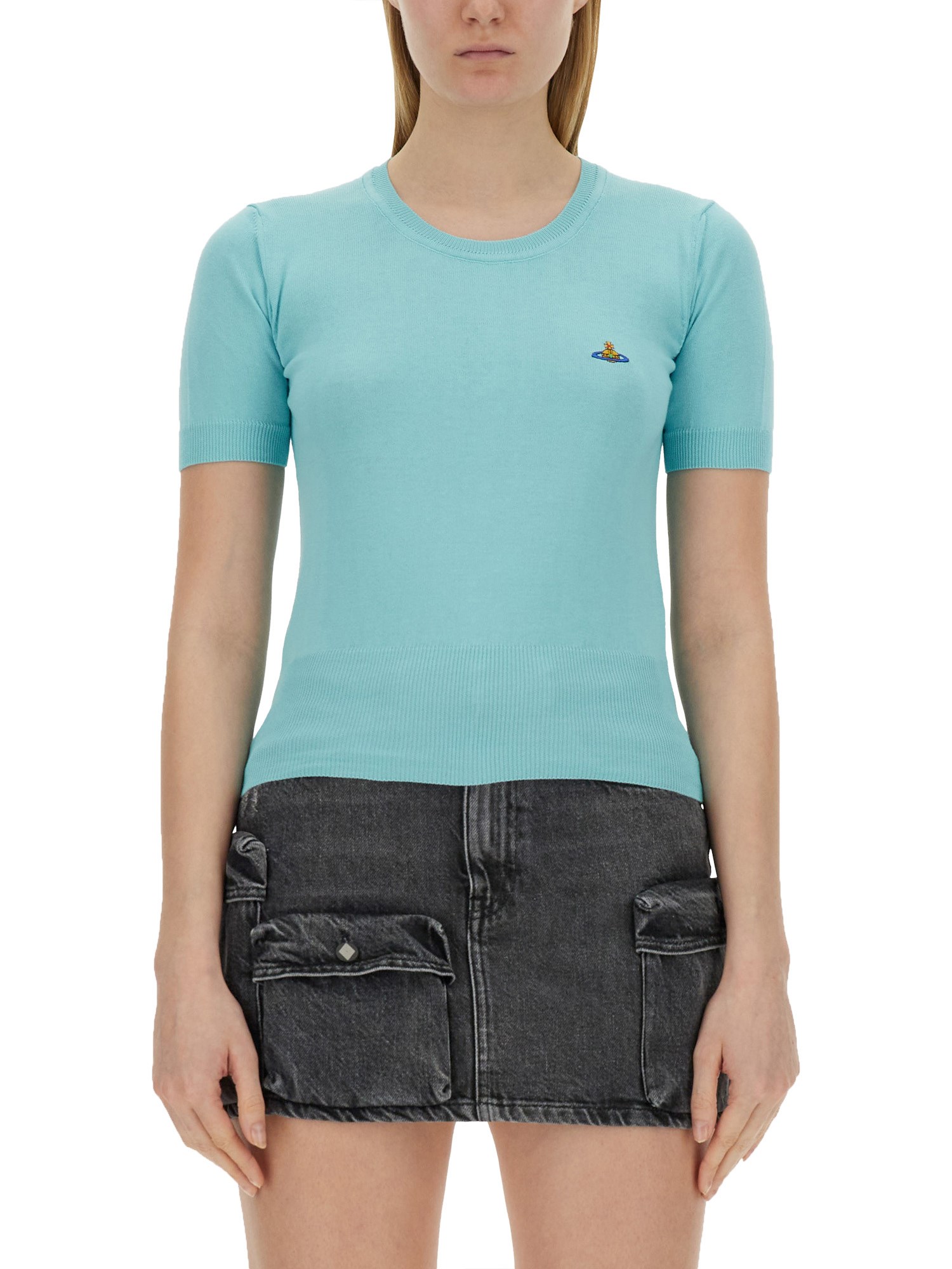 Shop Vivienne Westwood "bea" Shirt In Baby Blue