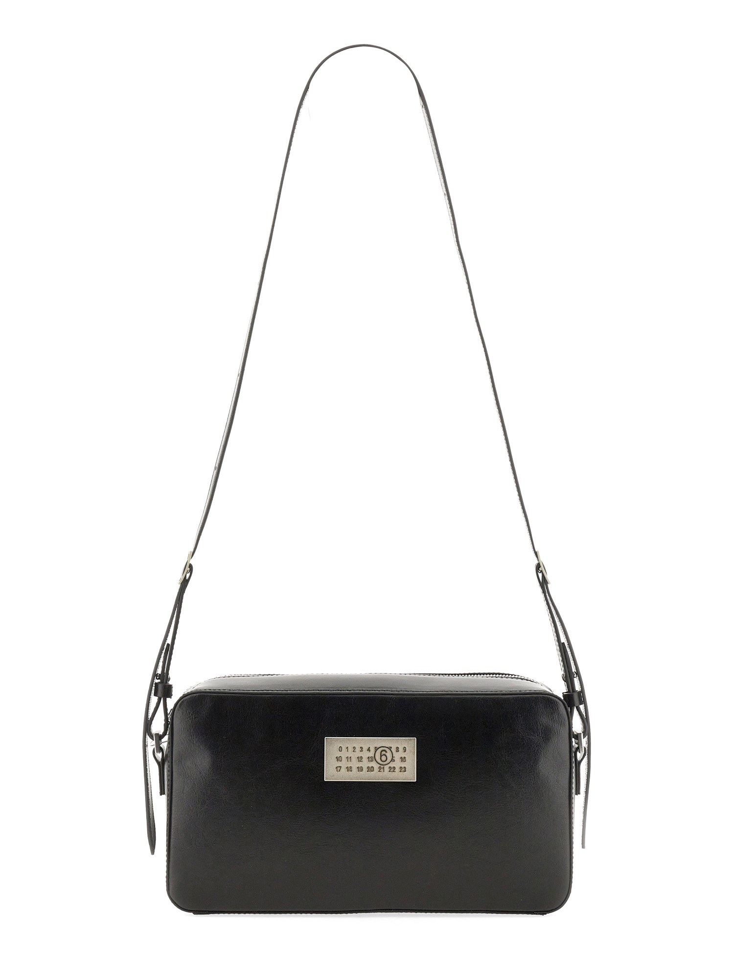 Shop Mm6 Maison Margiela Shoulder Bag "numeric" Small In Black