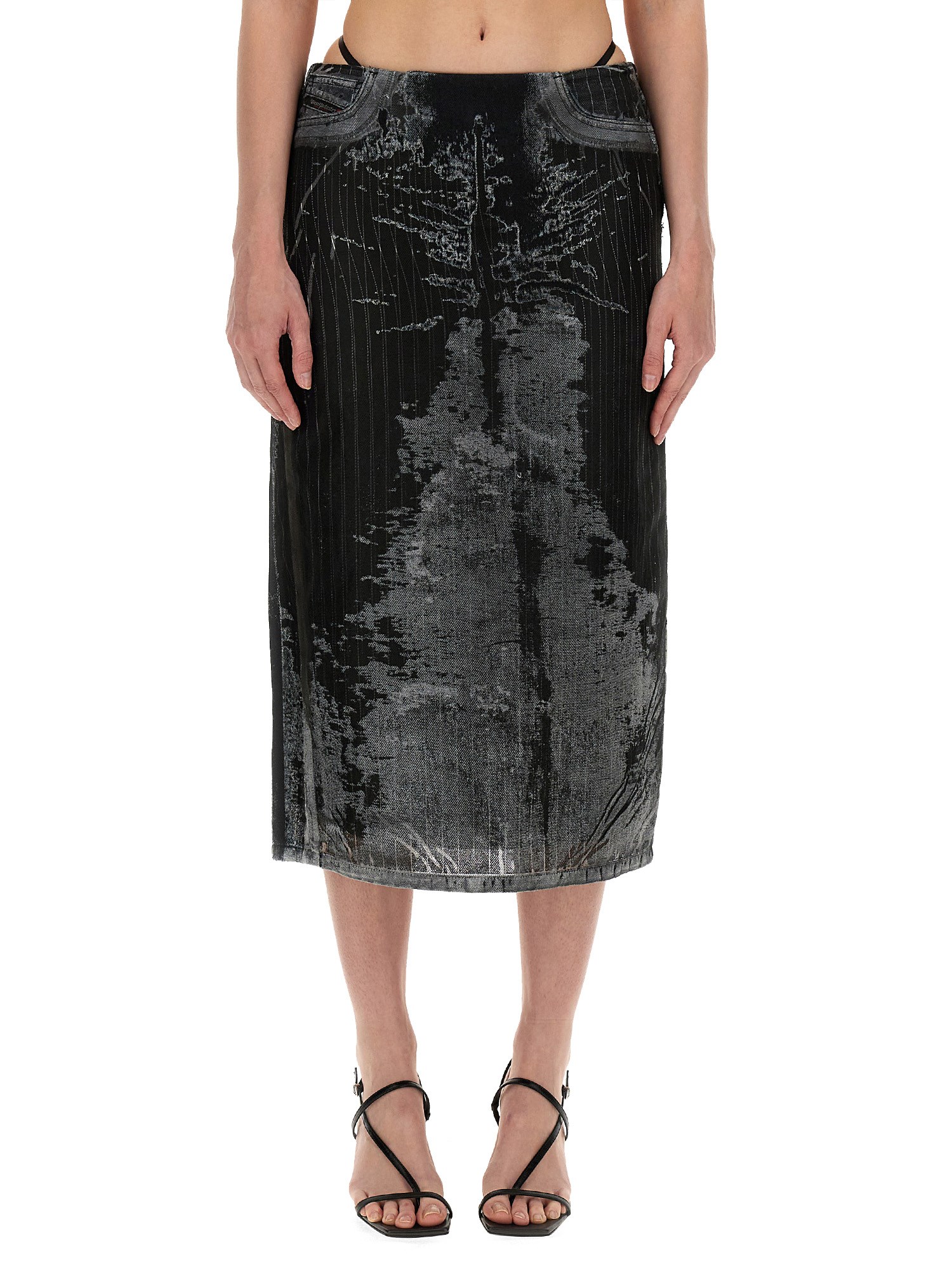Shop Diesel Skirt "de-pra-fse1" In Black