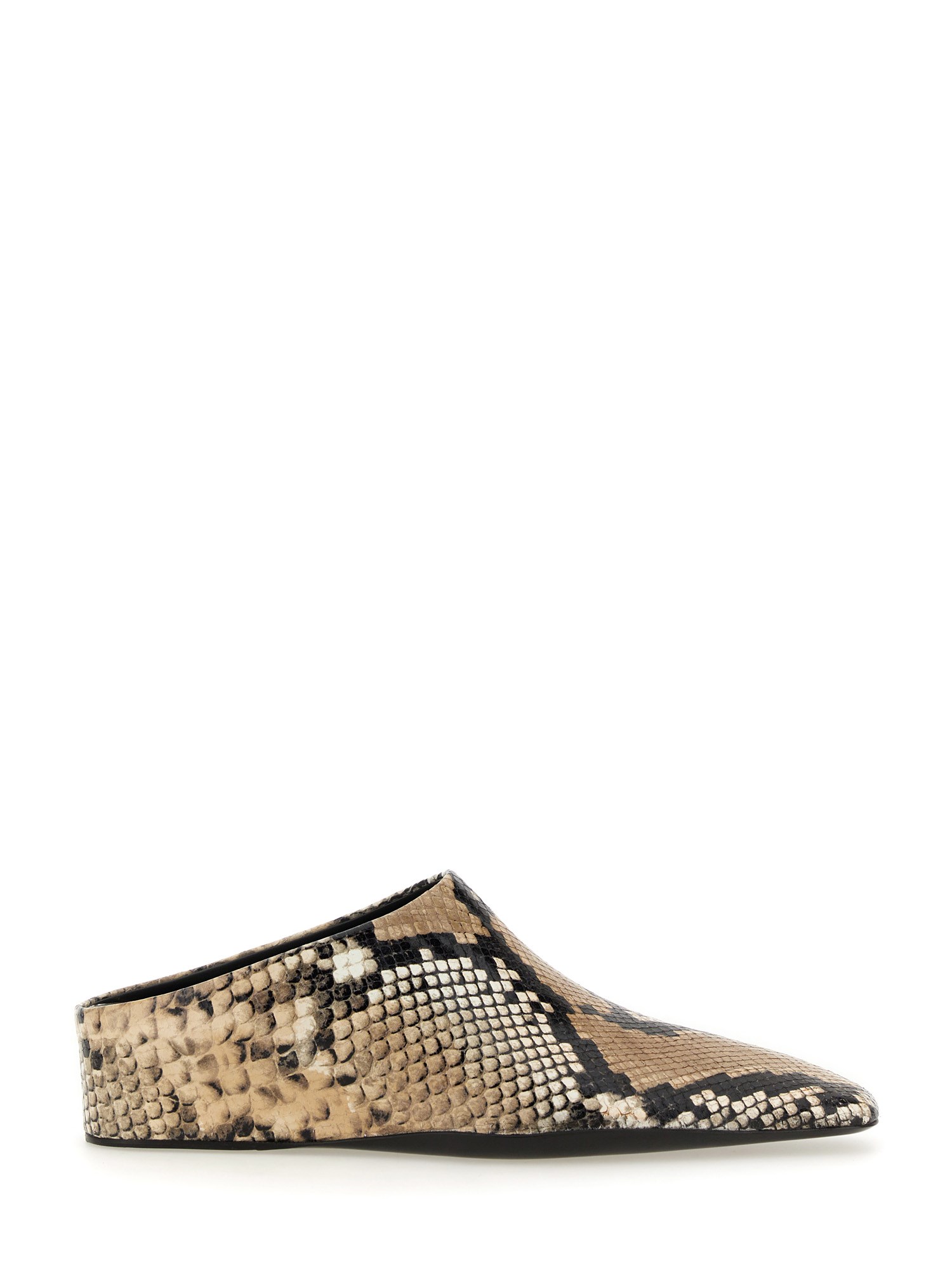 Shop Jil Sander Leather Loafer In Animalier