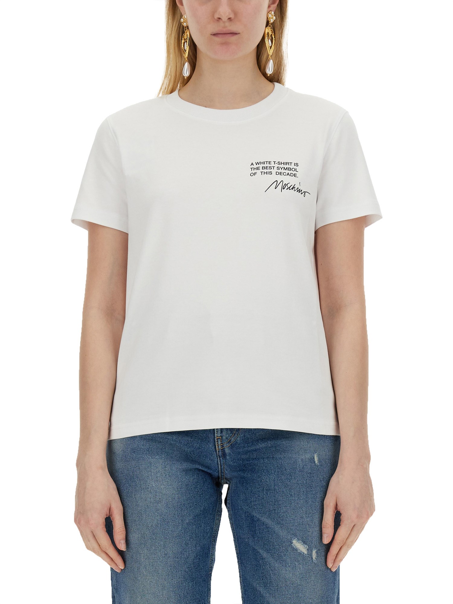 Moschino T-shirt With Logo In White