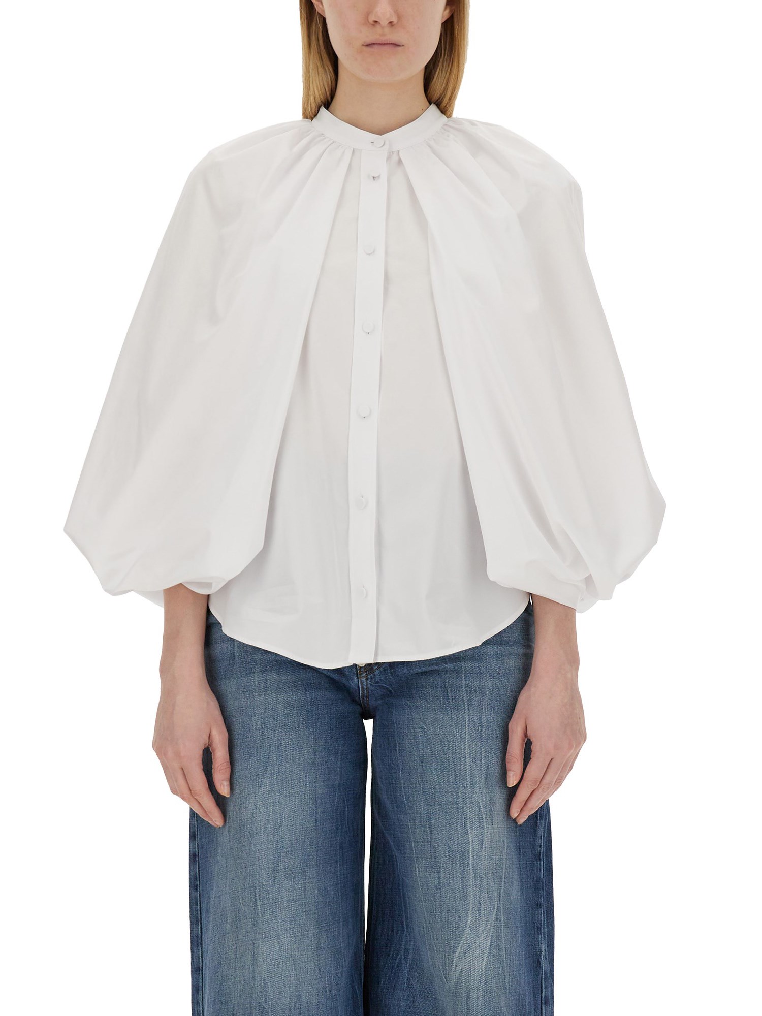 Shop Stella Mccartney Cape-sleeve Shirt In White