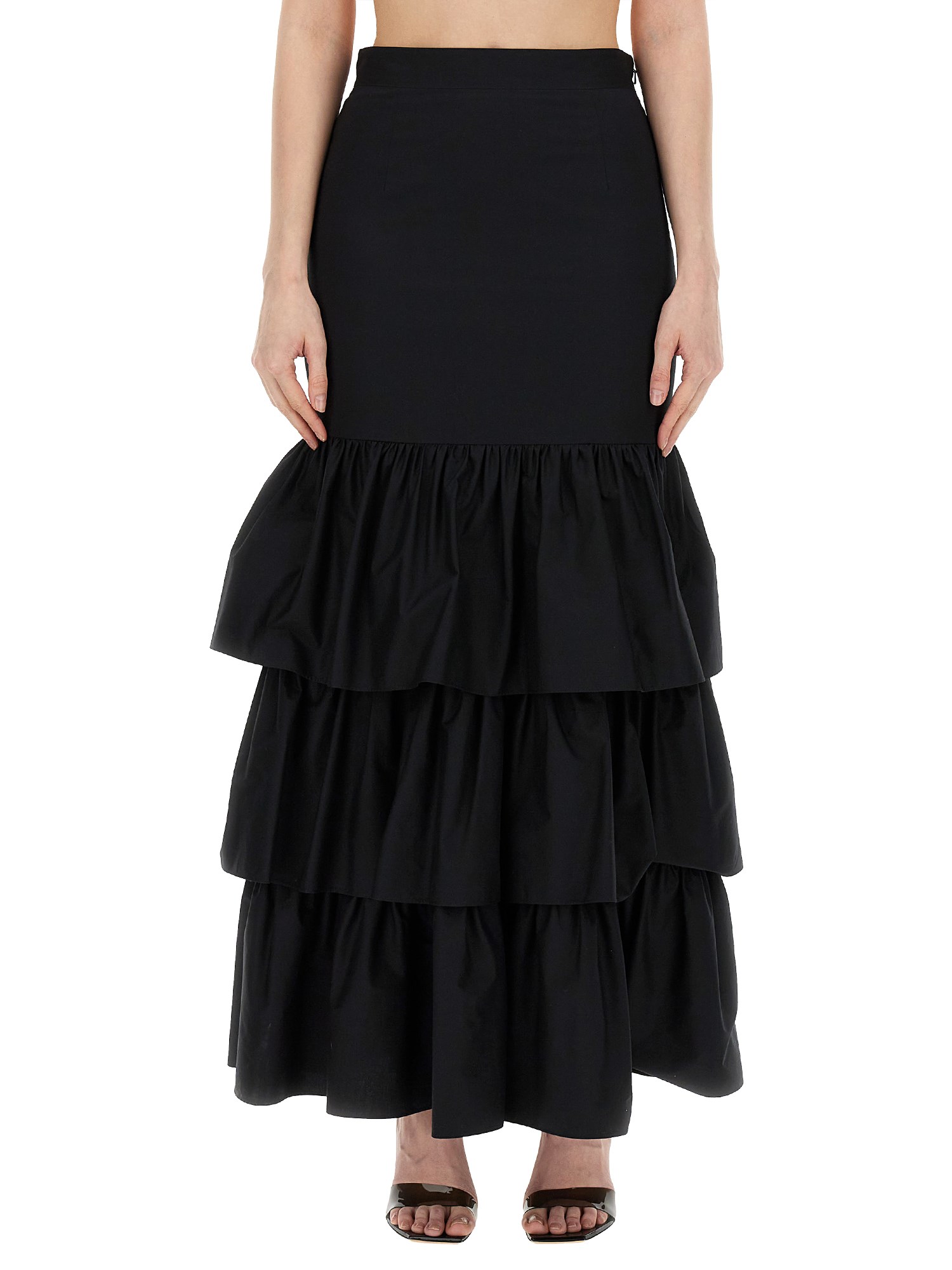 Moschino Skirt With Ruffles In Black
