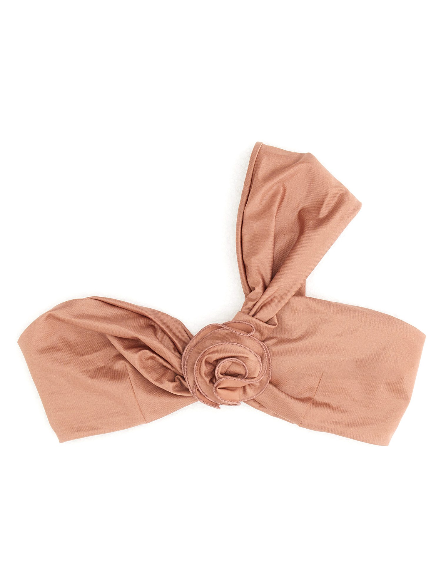 Magda Butrym Floral-appliqué One-shoulder Bikini Top In Pink