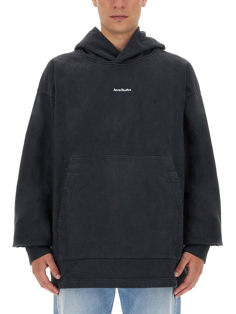 ACNE STUDIOS FELPA CON CAPPUCCIO E LOGO