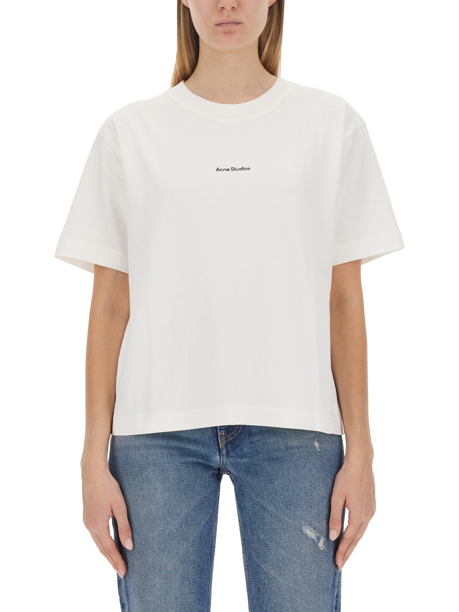 Shop Acne Studios T-shirt With Logo In White