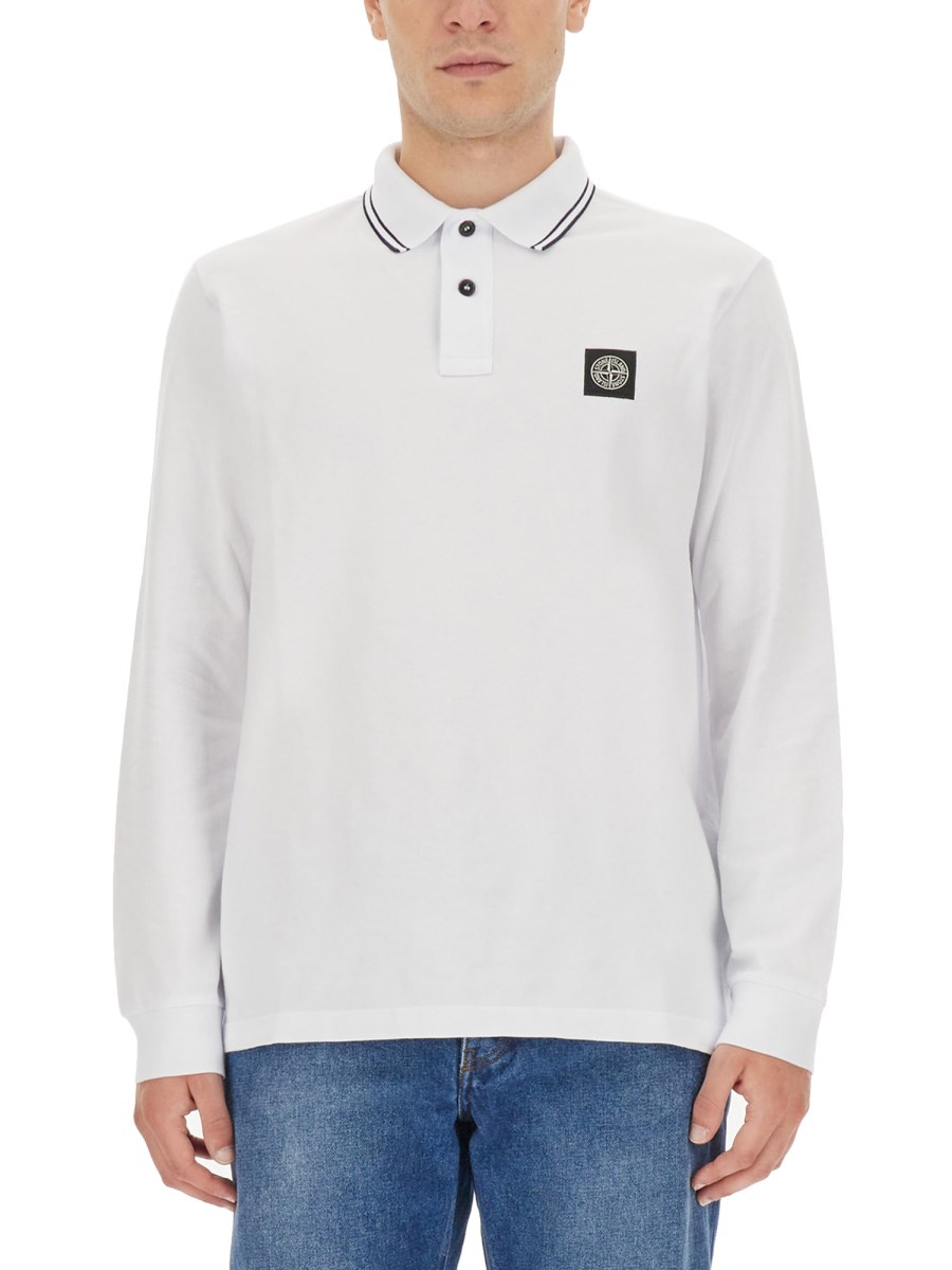 STONE ISLAND POLO CON LOGO IN COTONE