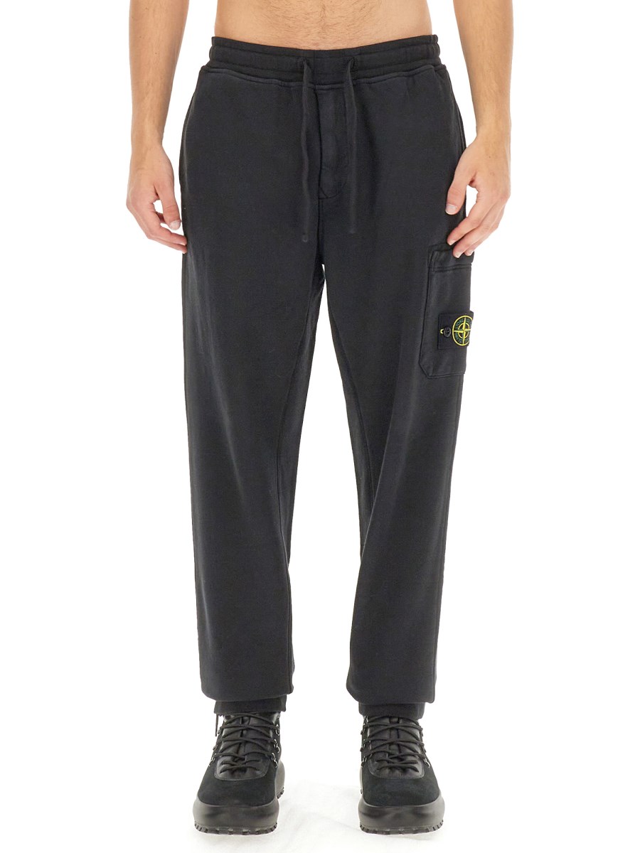 Stone island discount black jogging bottoms