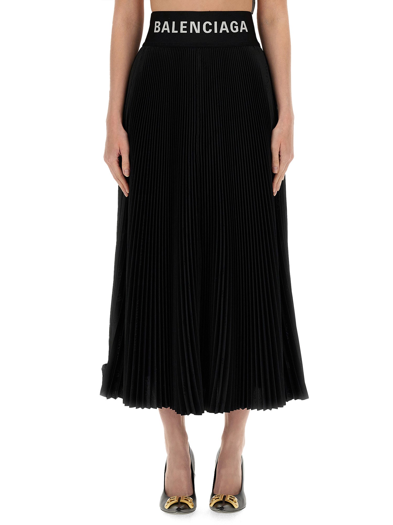 Shop Balenciaga Skirt With Logo In Black