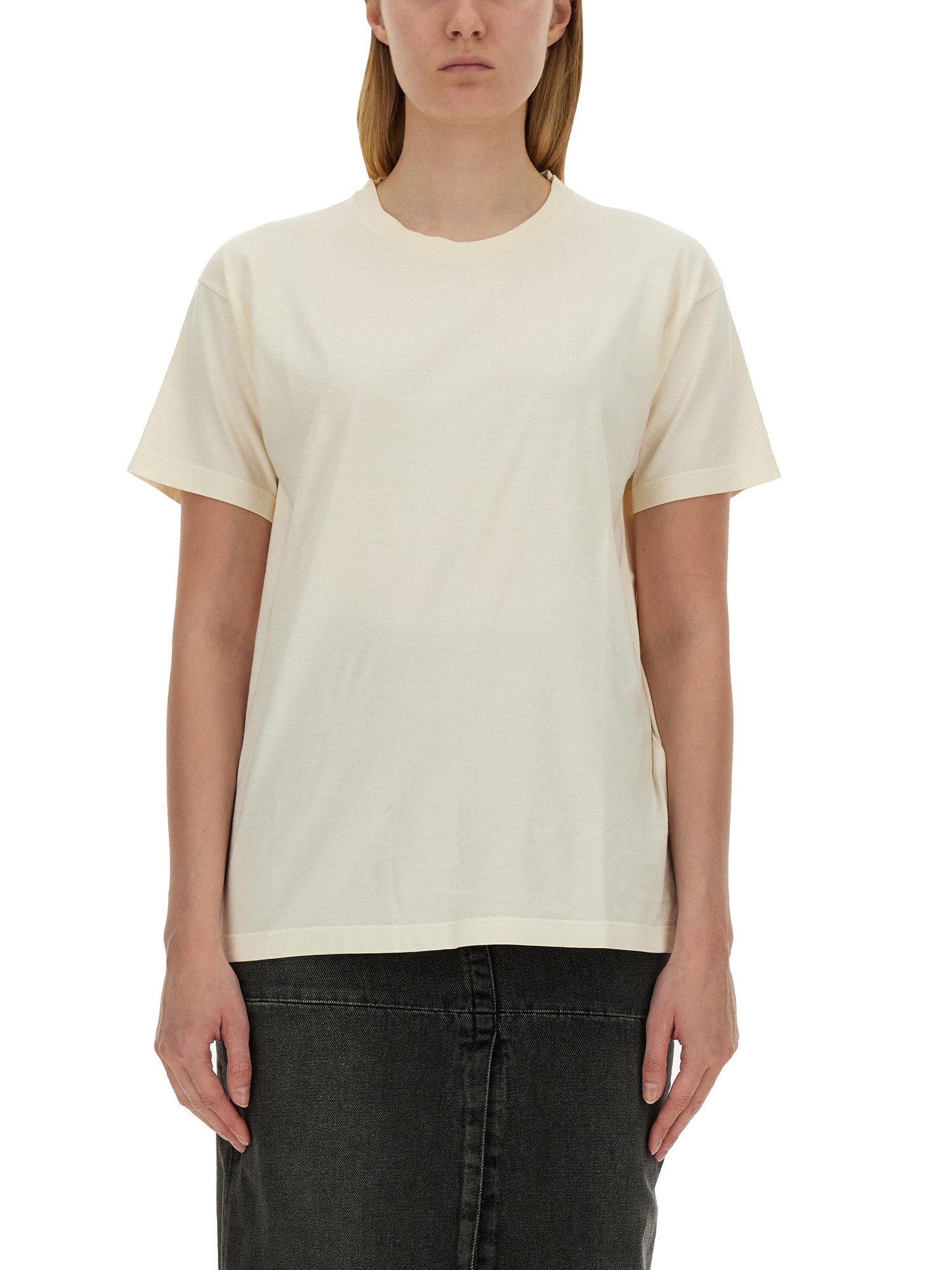 Maison Margiela Woman T-shirt Ivory Size M Cotton In Powder