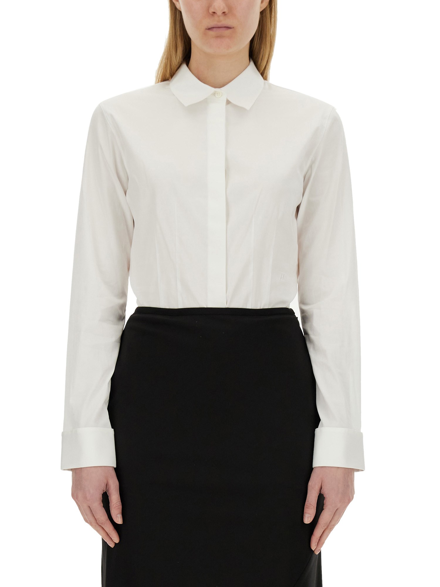 Helmut Lang Fitted Button-front Shirt In White