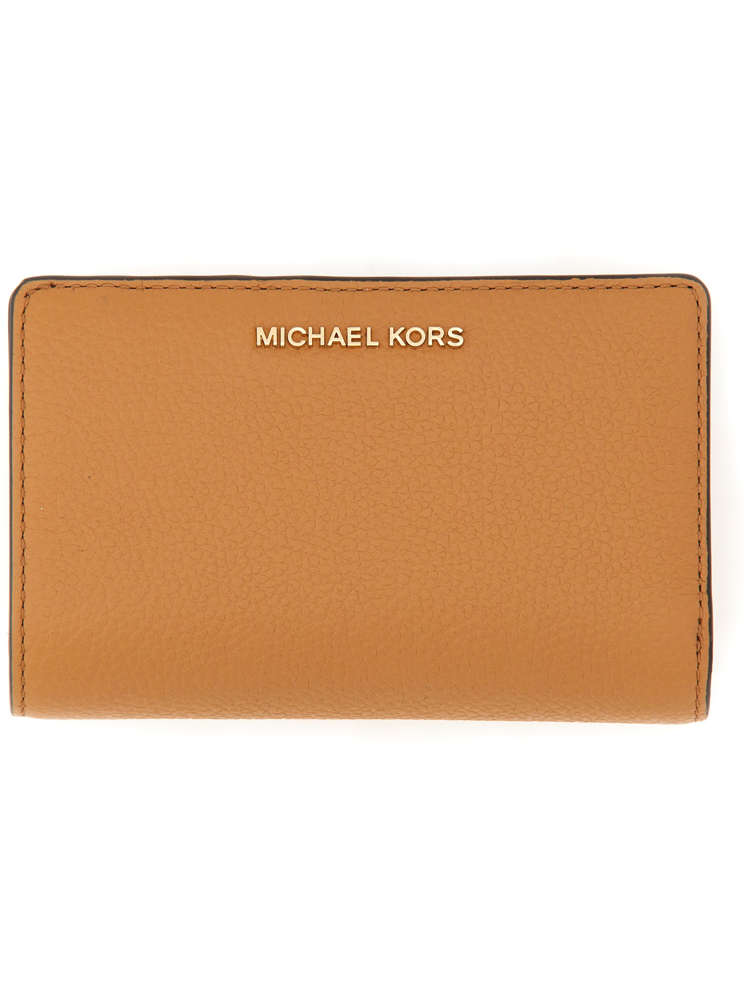 Shop Michael Michael Kors Wallet With Logo In Beige