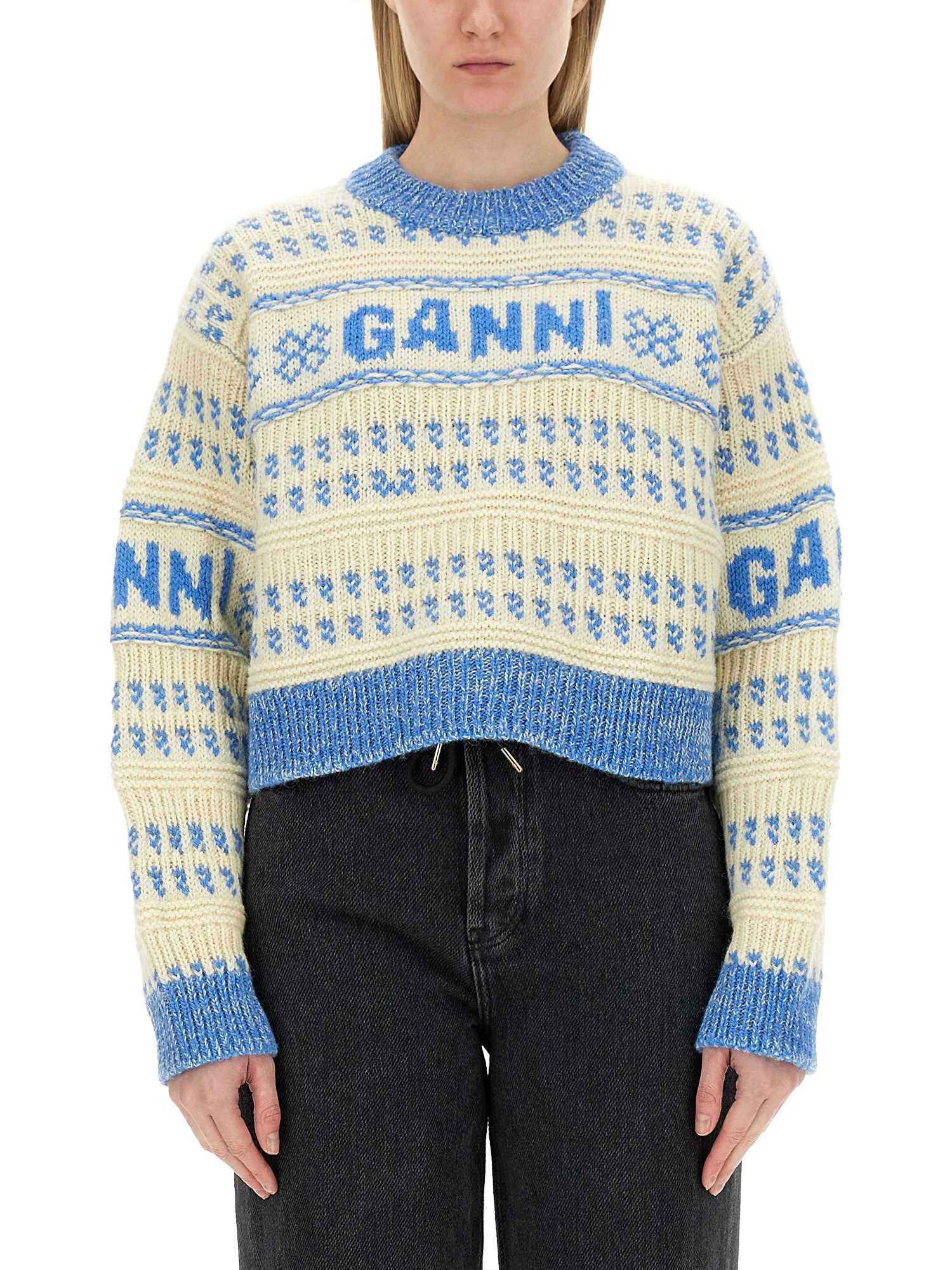 ganni cropped sweater