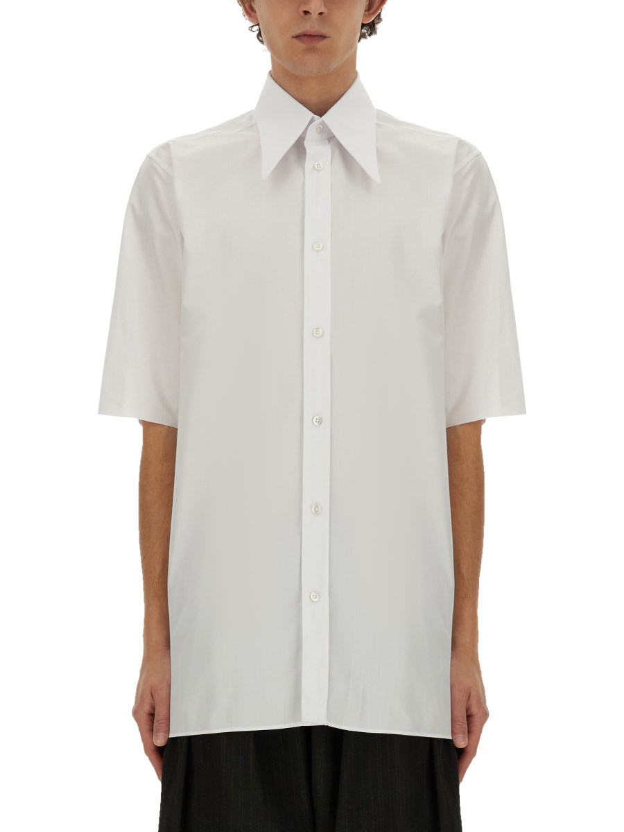 MAISON MARGIELA CAMICIA IN COTONE A MANICHE CORTE