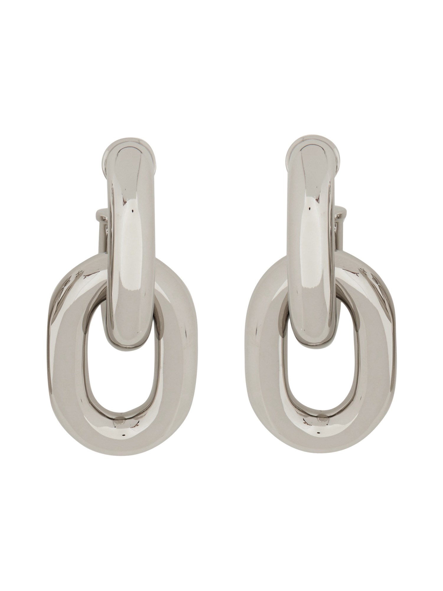 Shop Rabanne Double Hoop Earrings Xl Link In Silver