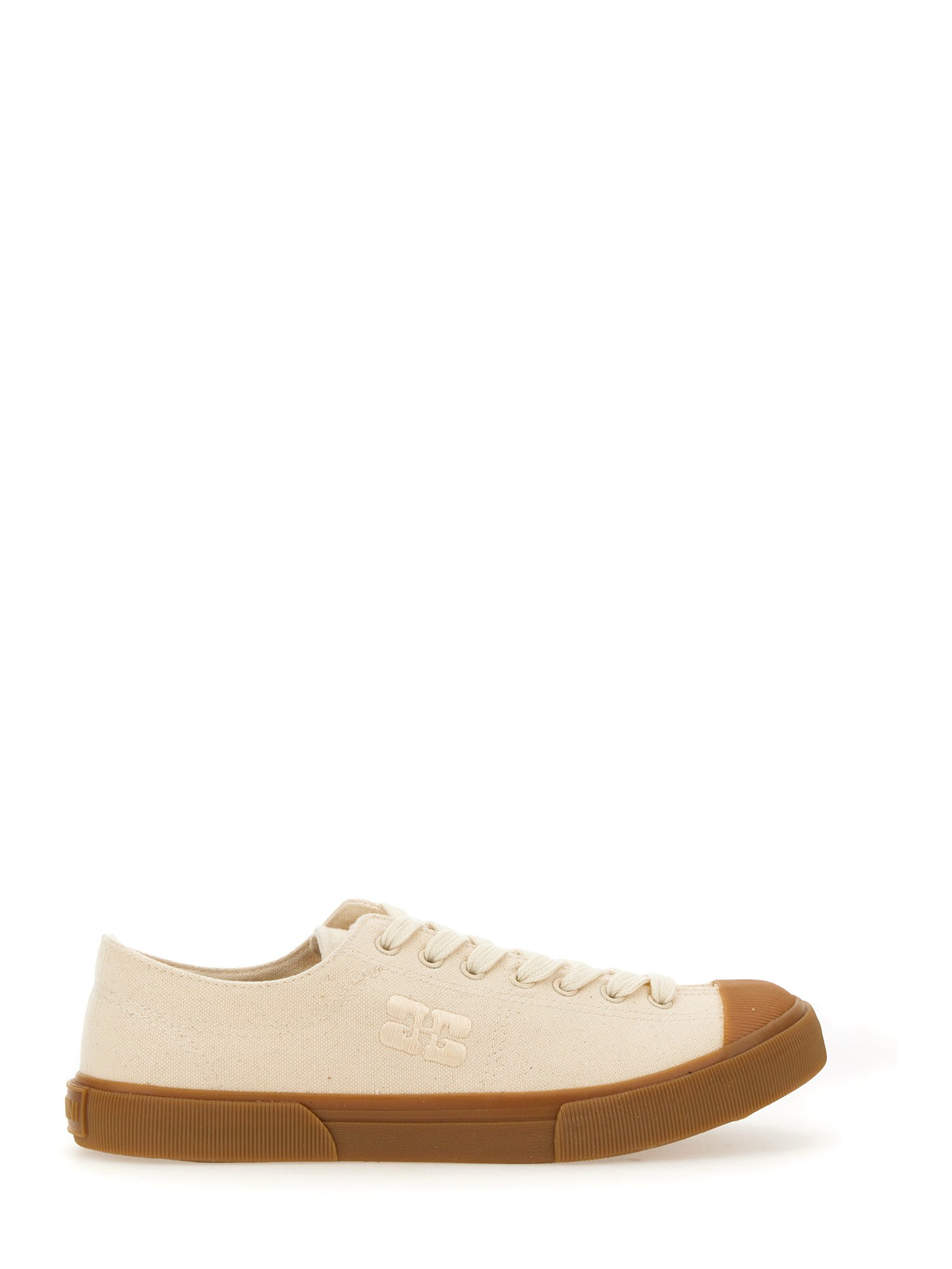 Shop Ganni Egret Classic Low Sneakers In Ivory
