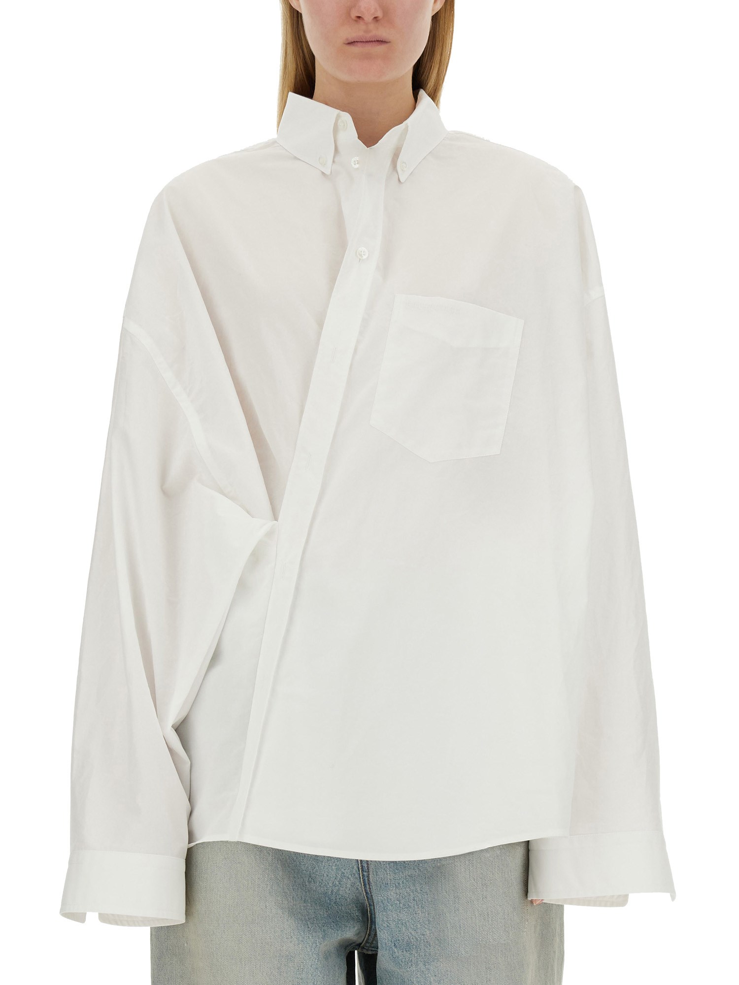 Balenciaga Wrap Shirt In White