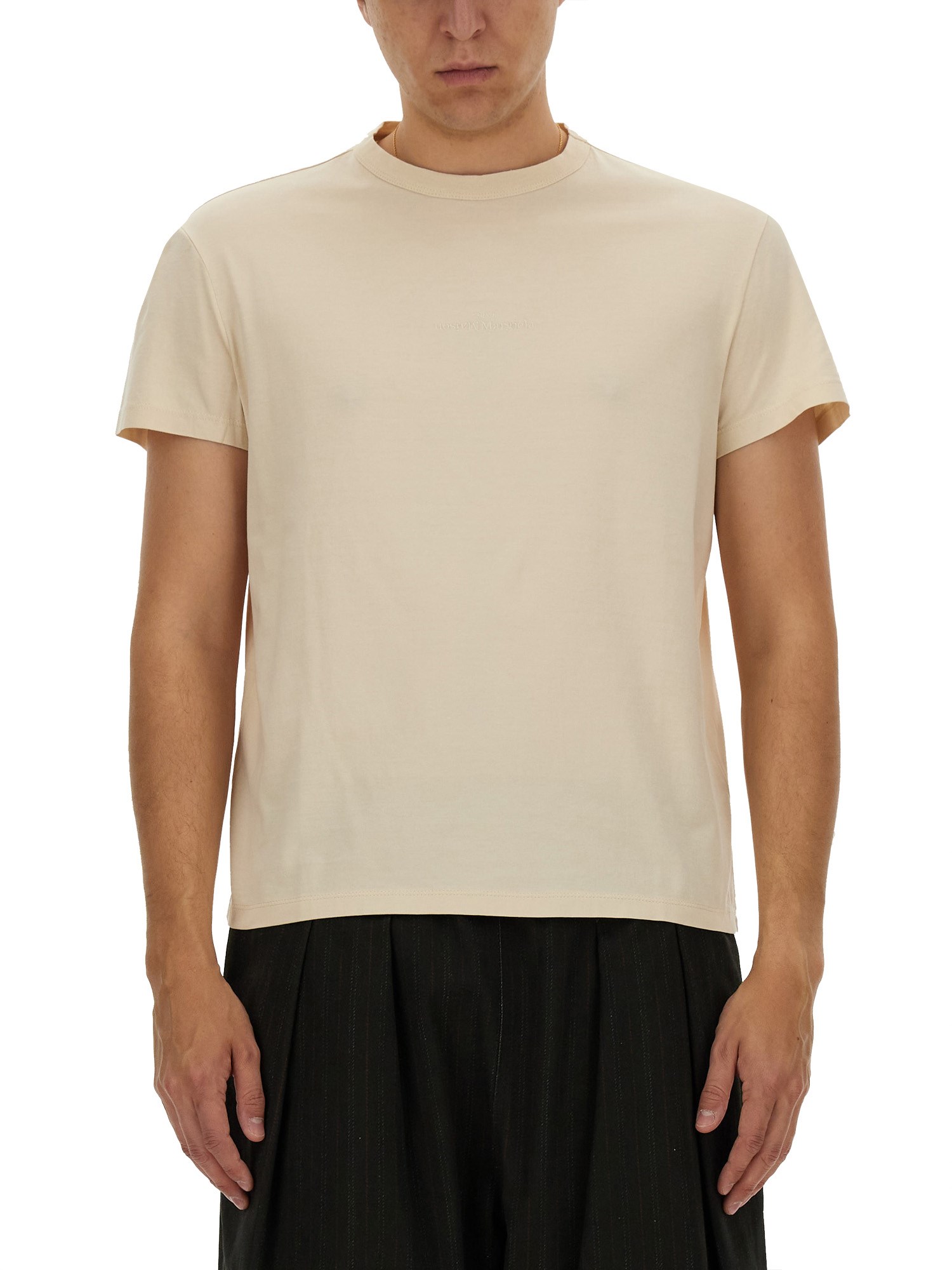 Shop Maison Margiela Jersey T-shirt In White