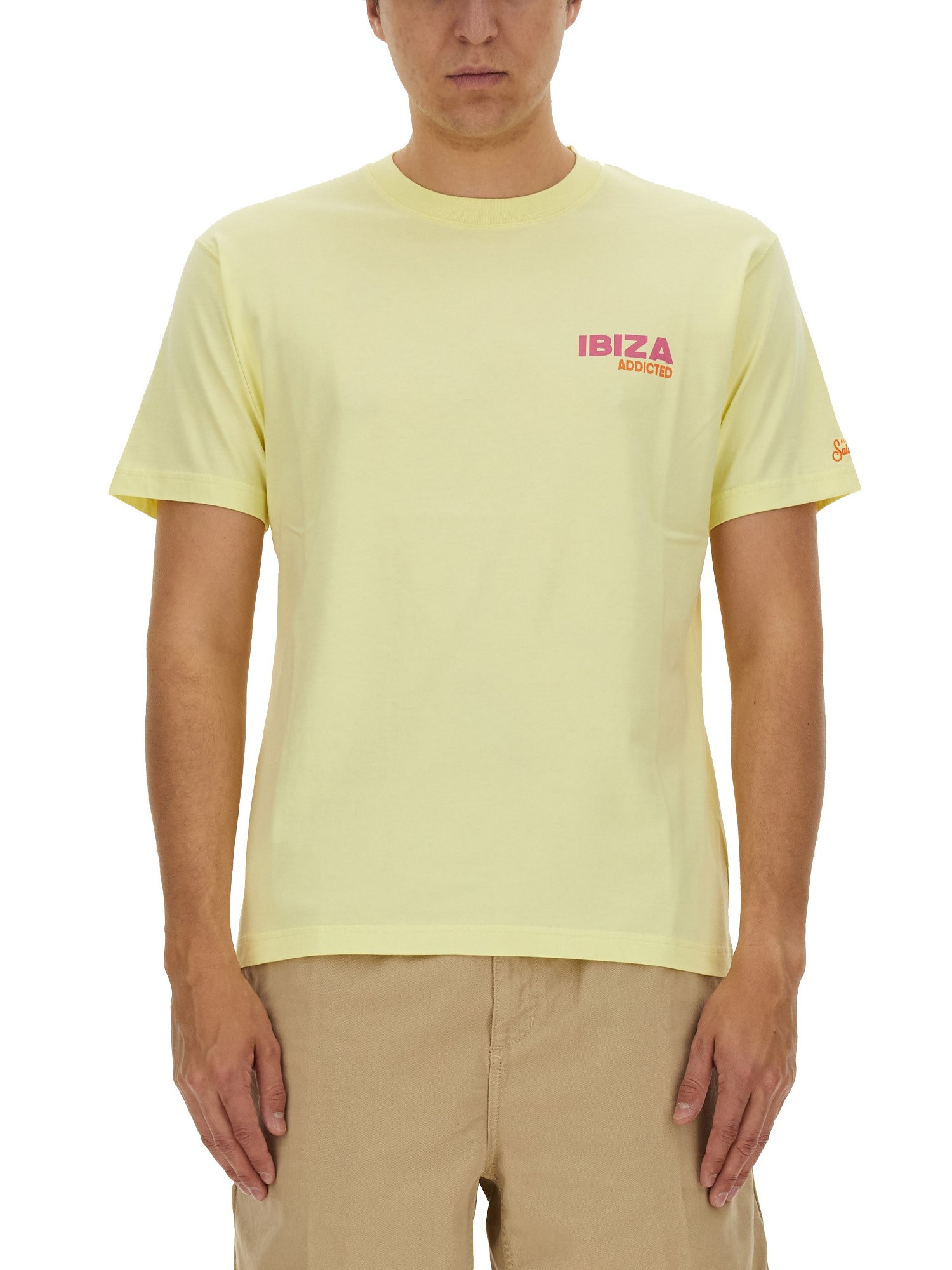 Shop Mc2 Saint Barth Cotton T-shirt In Yellow