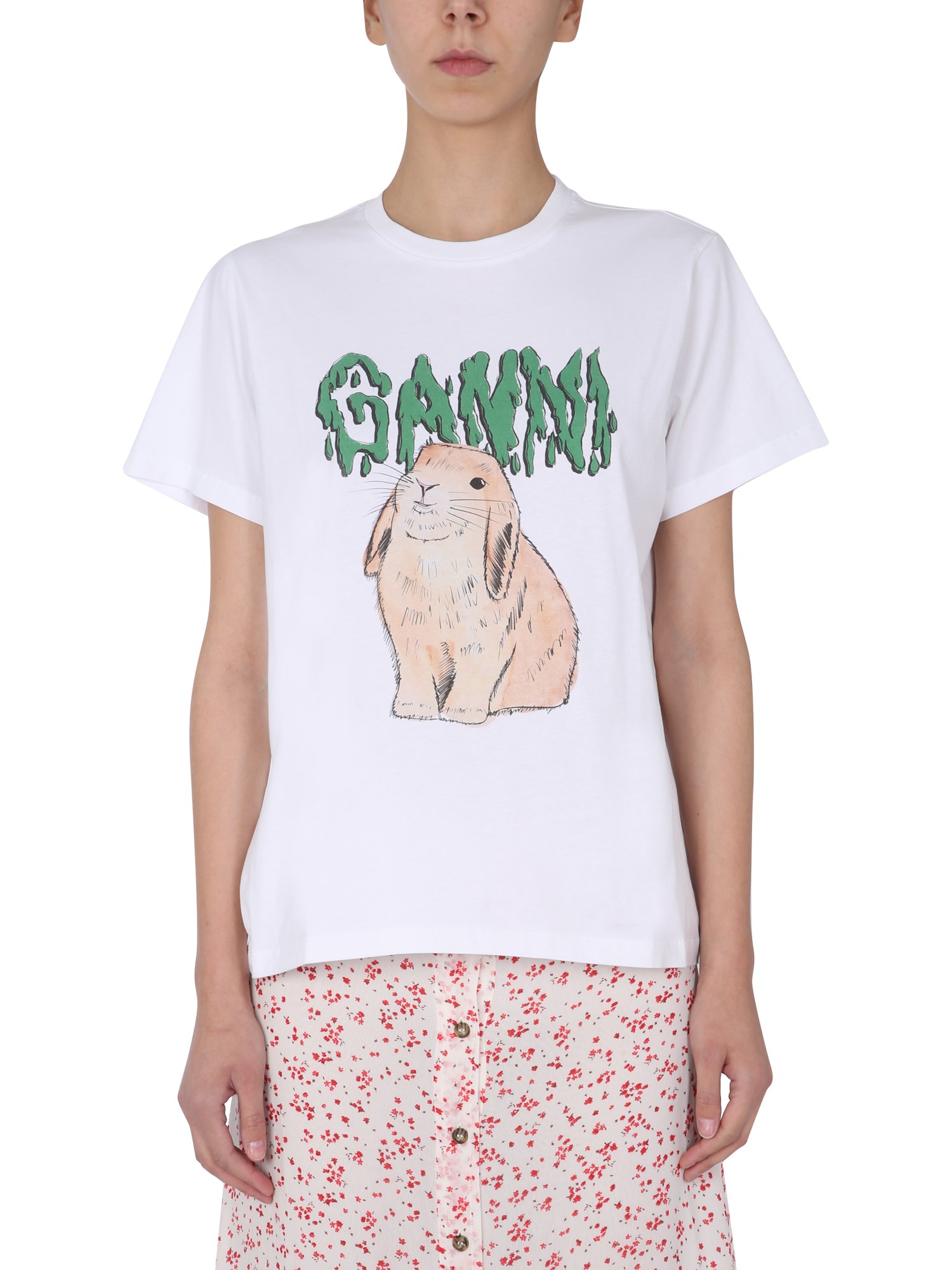 ganni cotton t-shirt