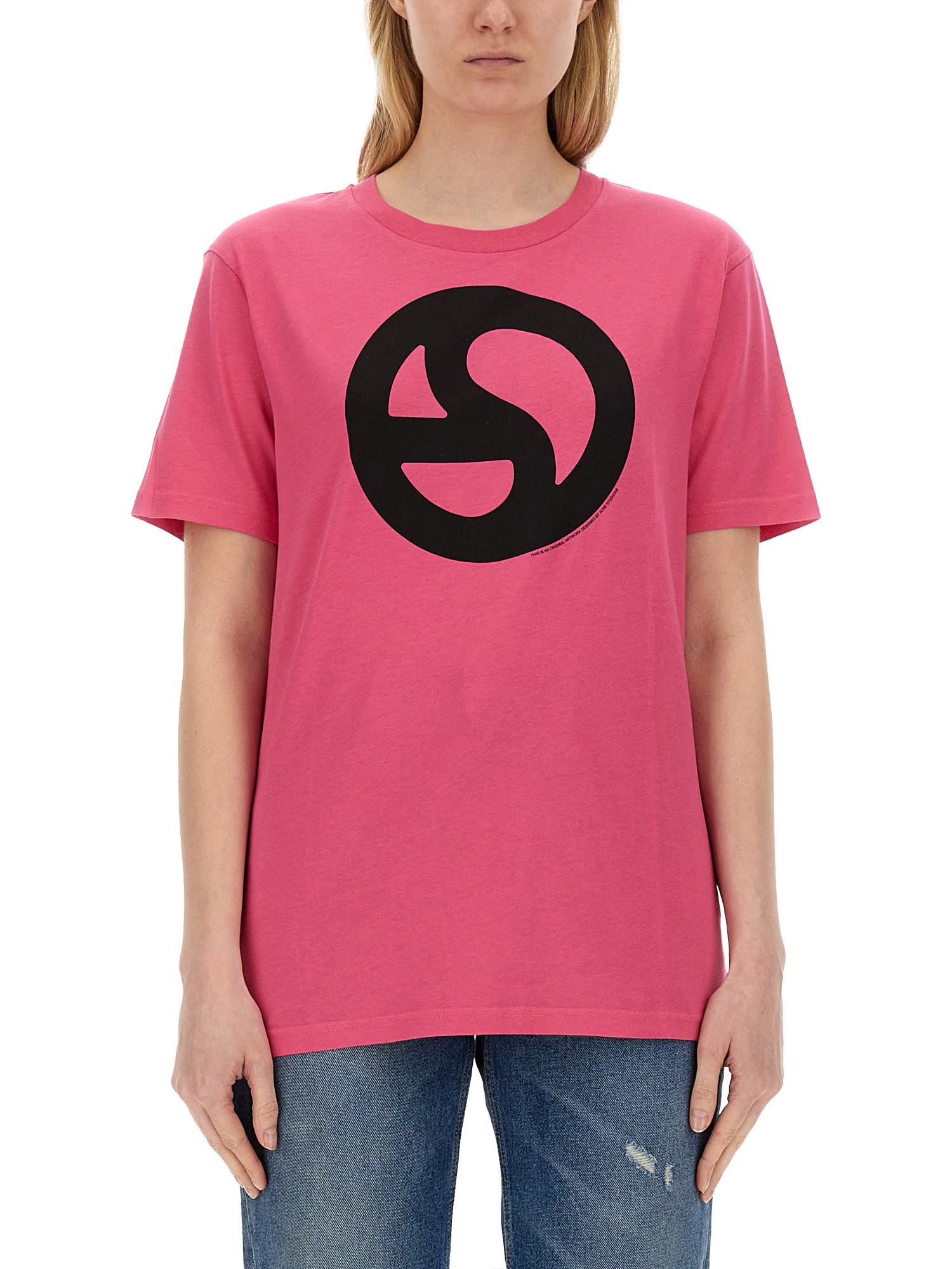 Shop Acne Studios T-shirt With Print In Pink