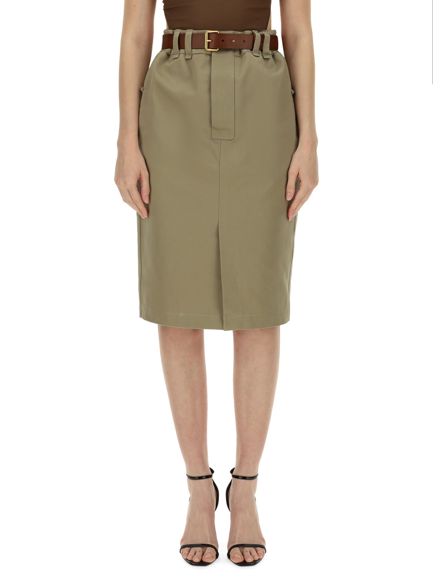 Saint Laurent Pencil Skirt. In Green