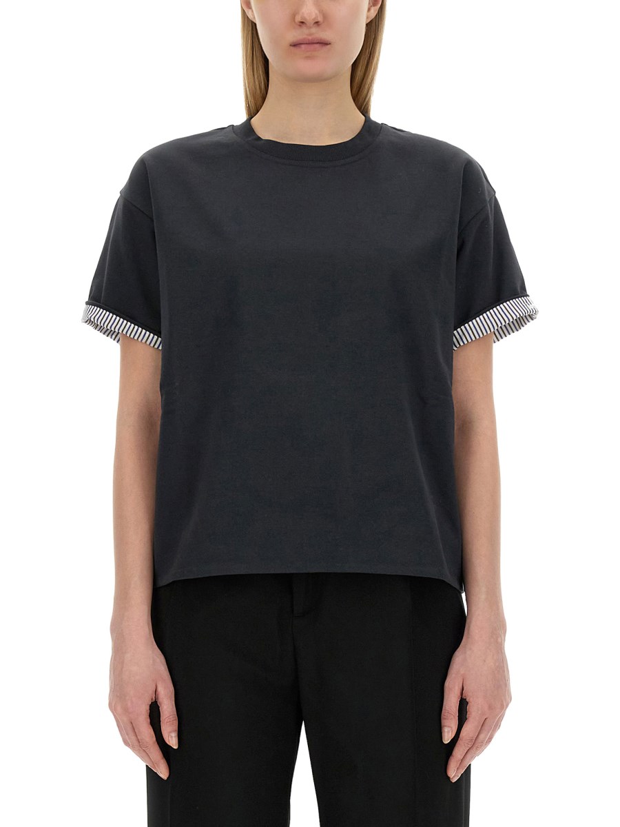 BOTTEGA VENETA - DOUBLE LAYER COTTON T-SHIRT - Eleonora Bonucci