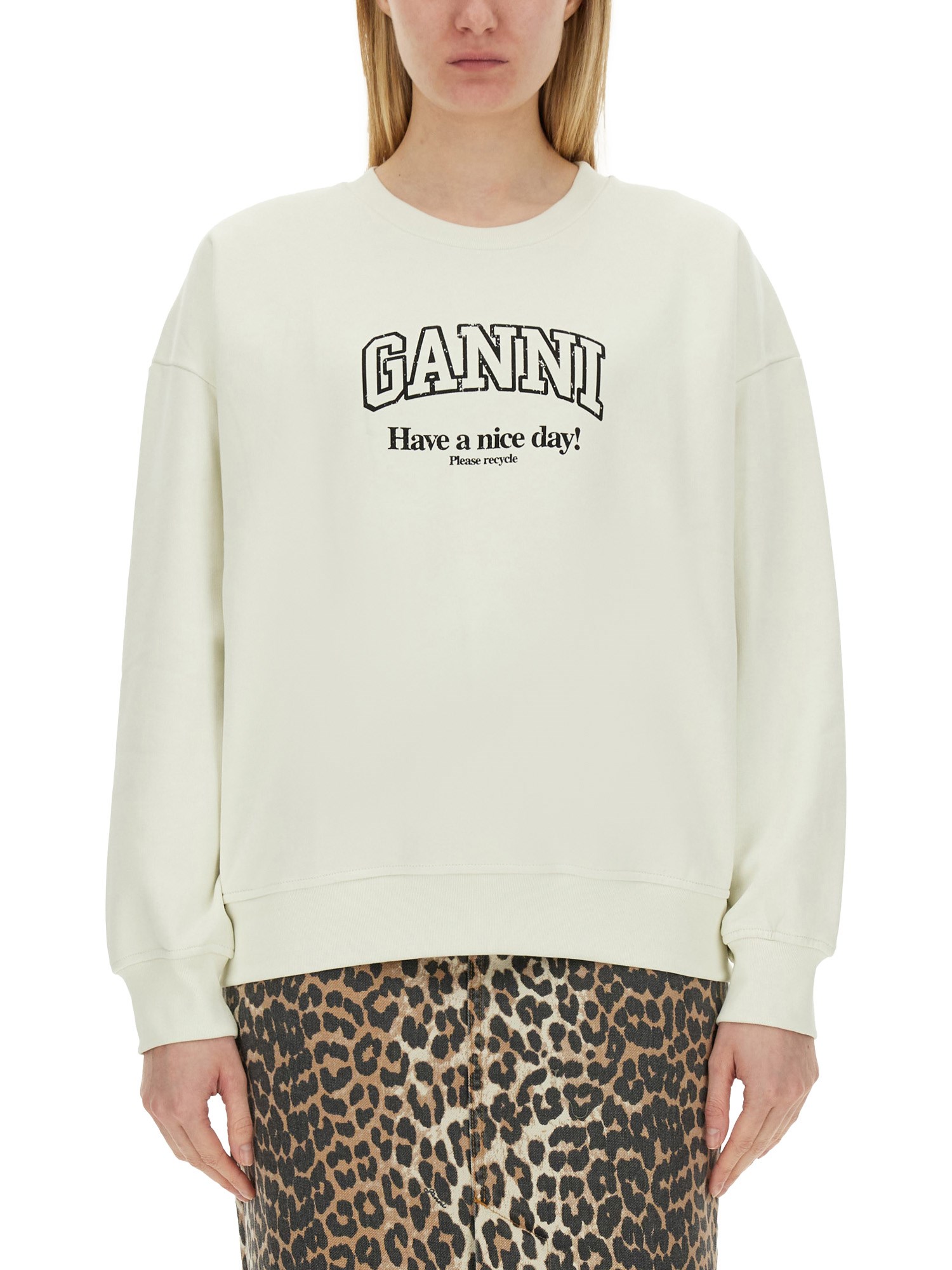 ganni sweatshirt with logo