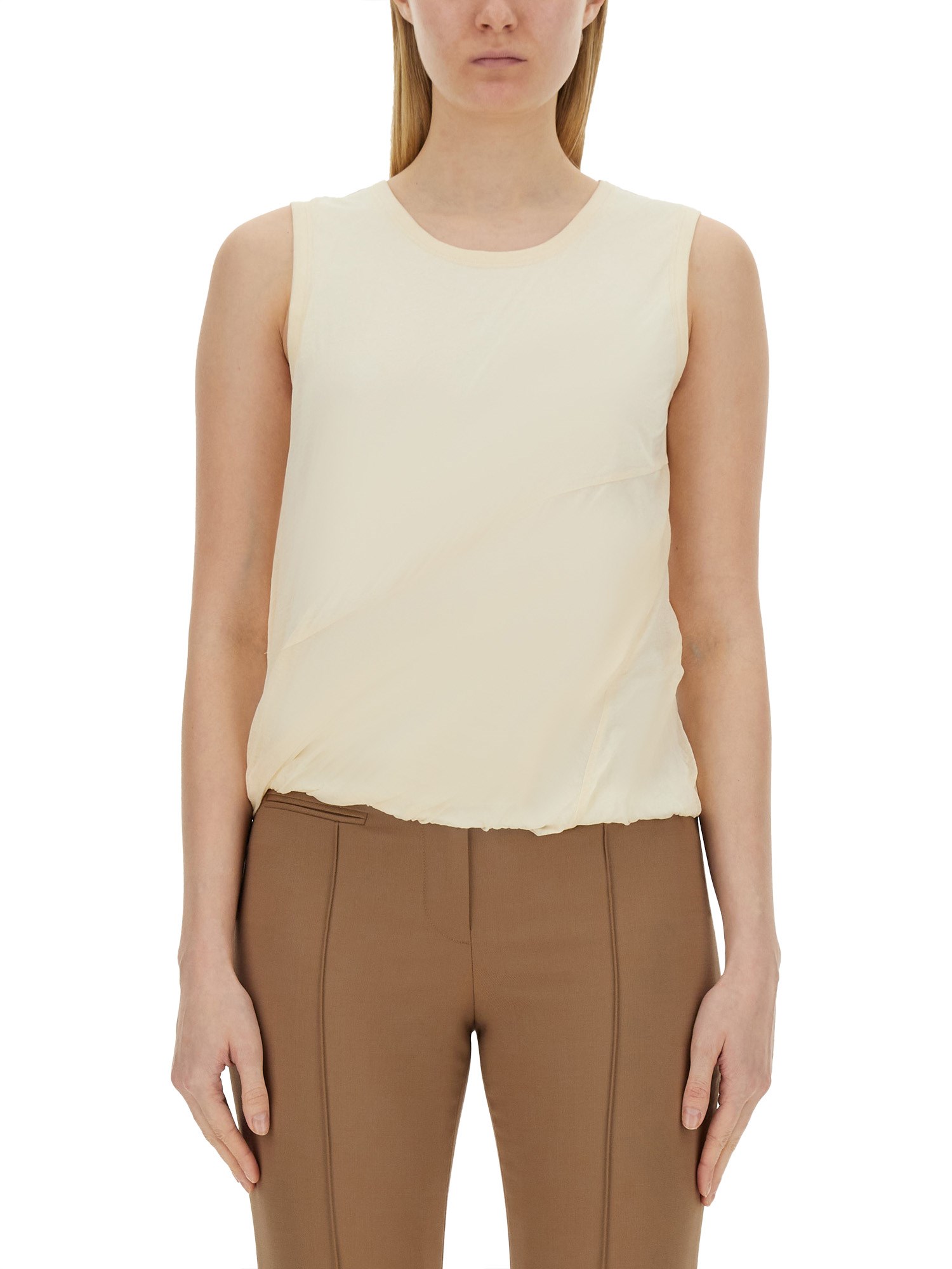 Helmut Lang Jersey Tank Top In Powder