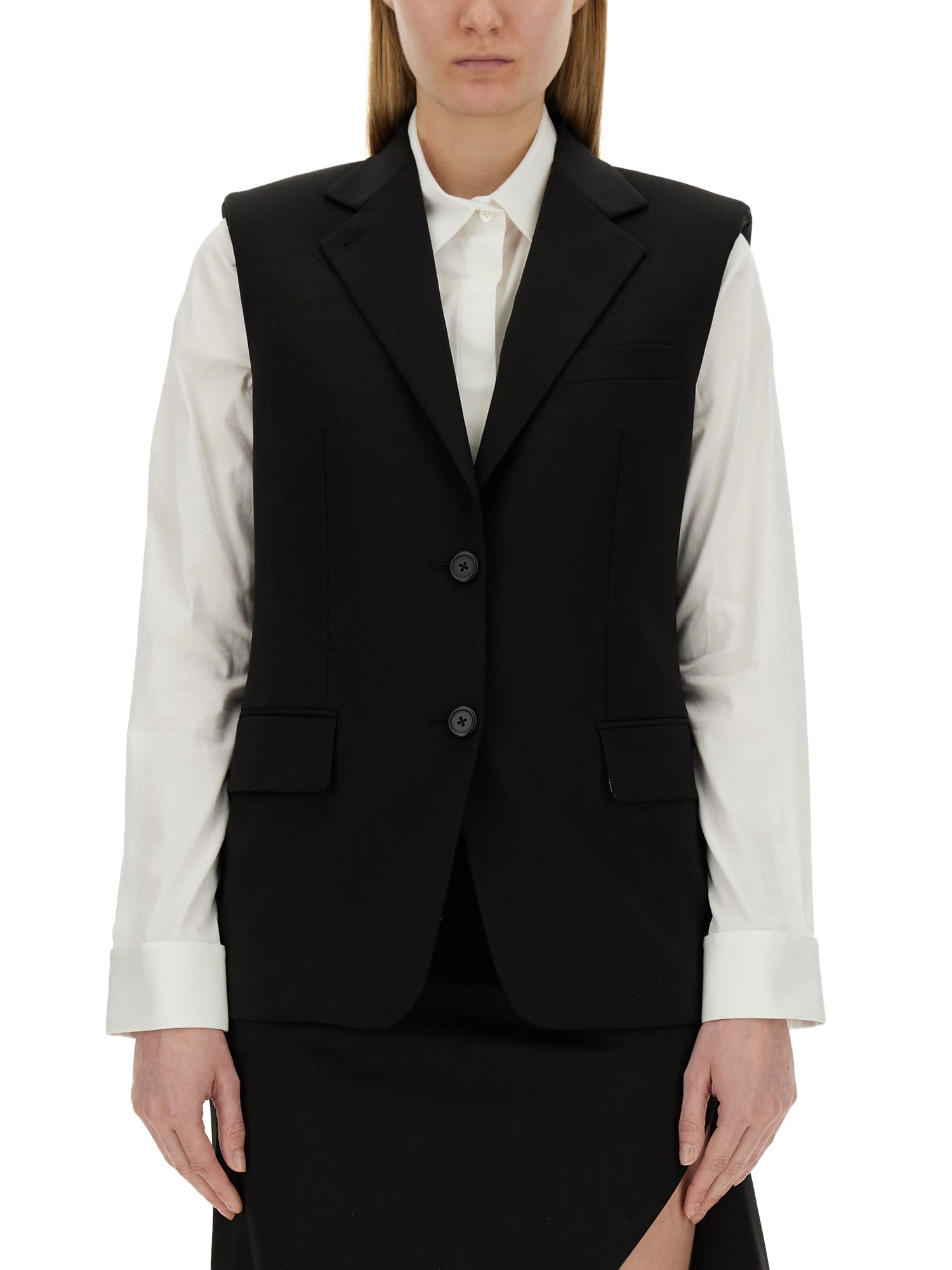 Shop Helmut Lang Wool Vest In Black