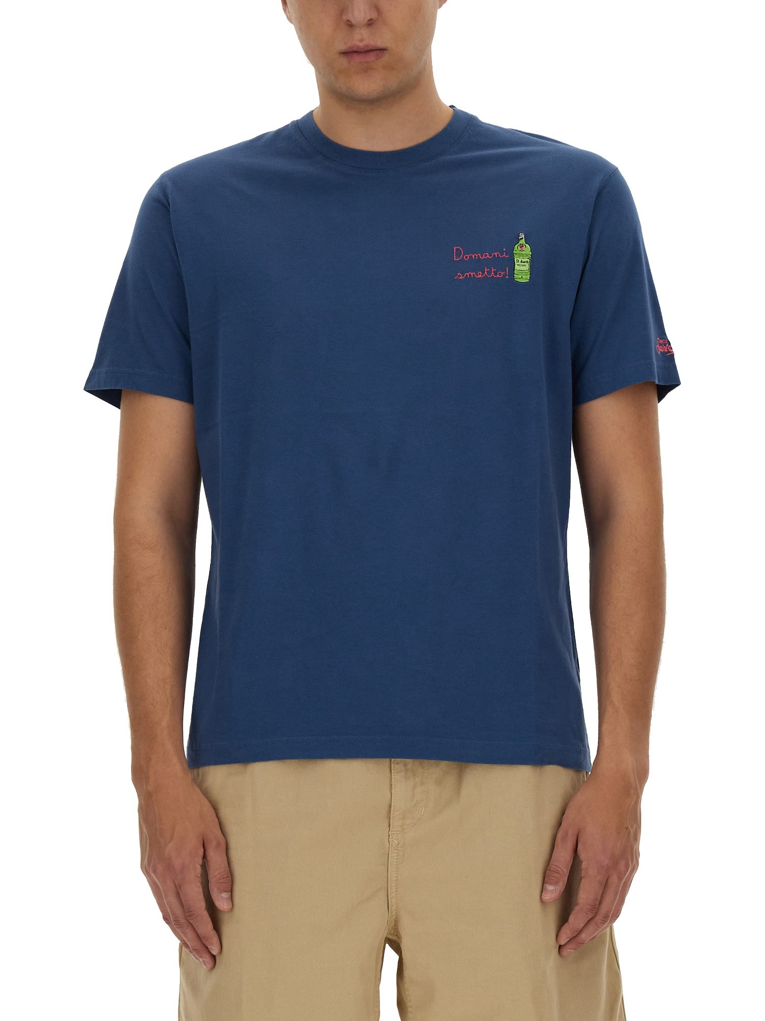 Shop Mc2 Saint Barth Cotton T-shirt In Blue