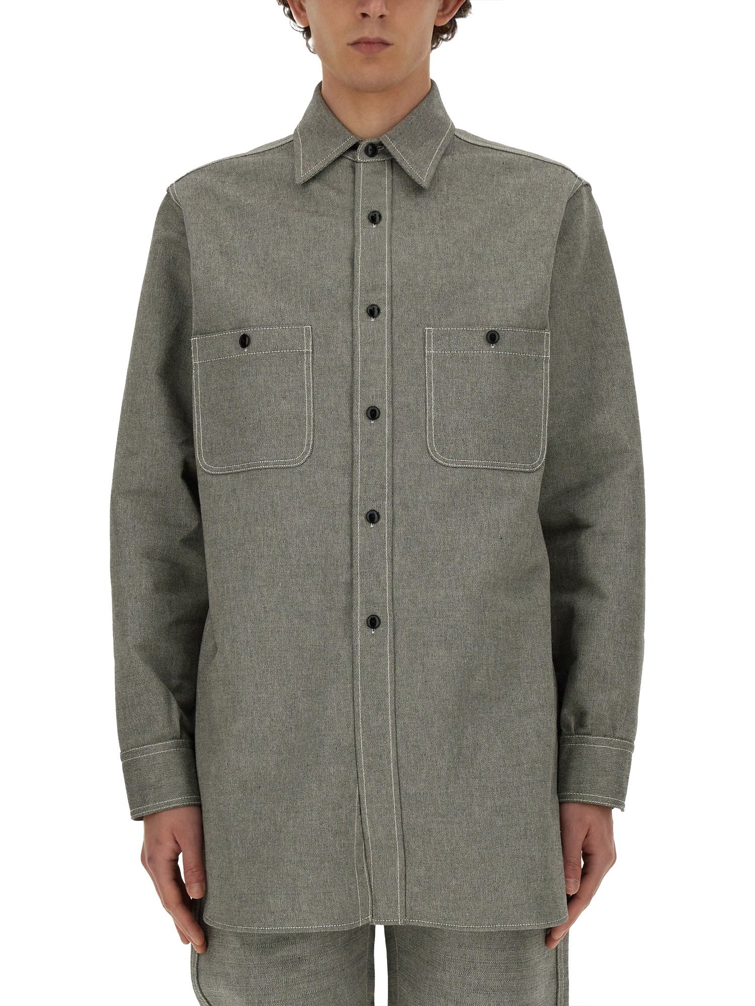 Maison Margiela Denim Shirt In Grey