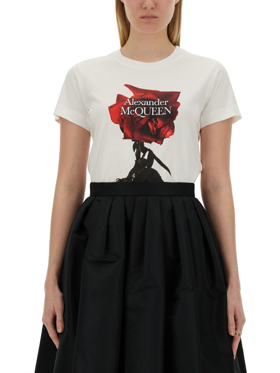 T-SHIRT CON STAMPA SHADOW ROSE 