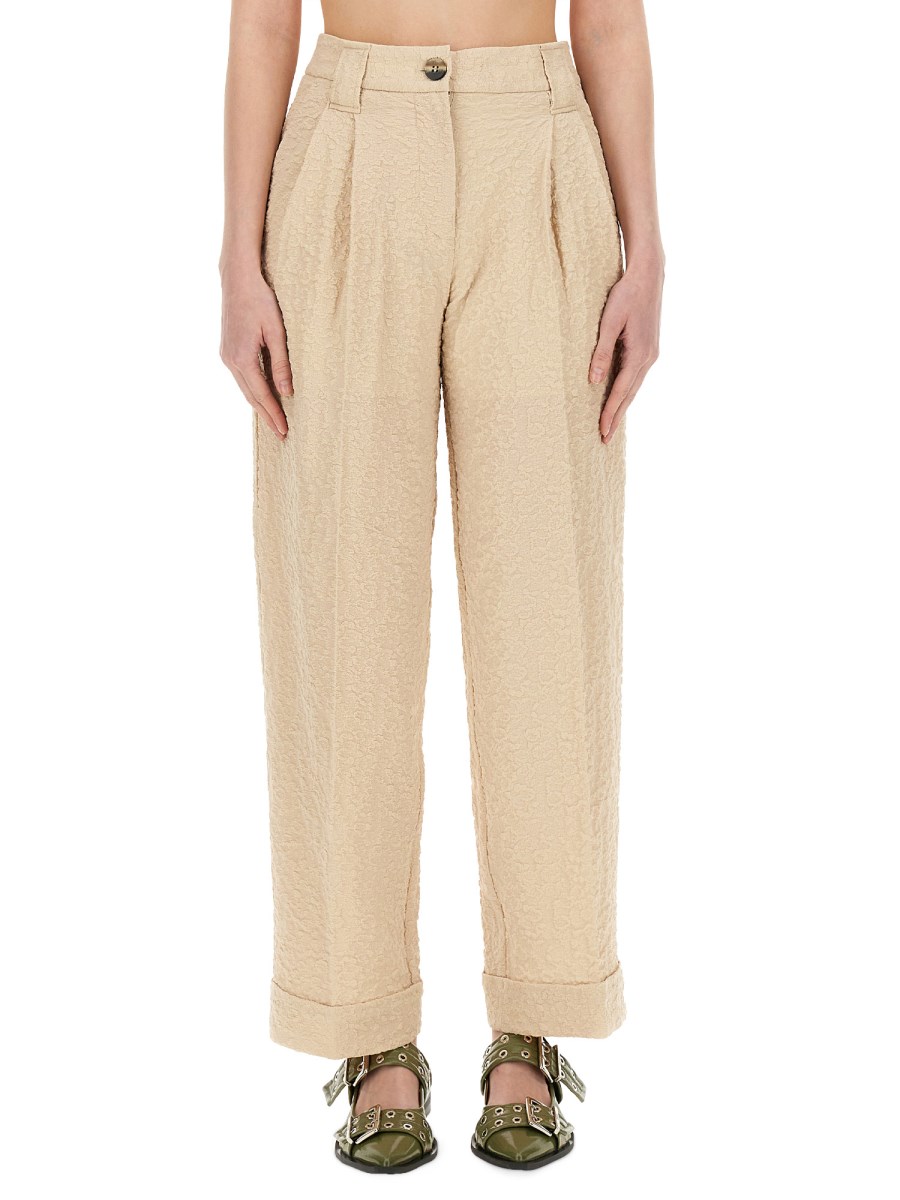 GANNI PANTALONE REGULAR FIT CON VITA MEDIA